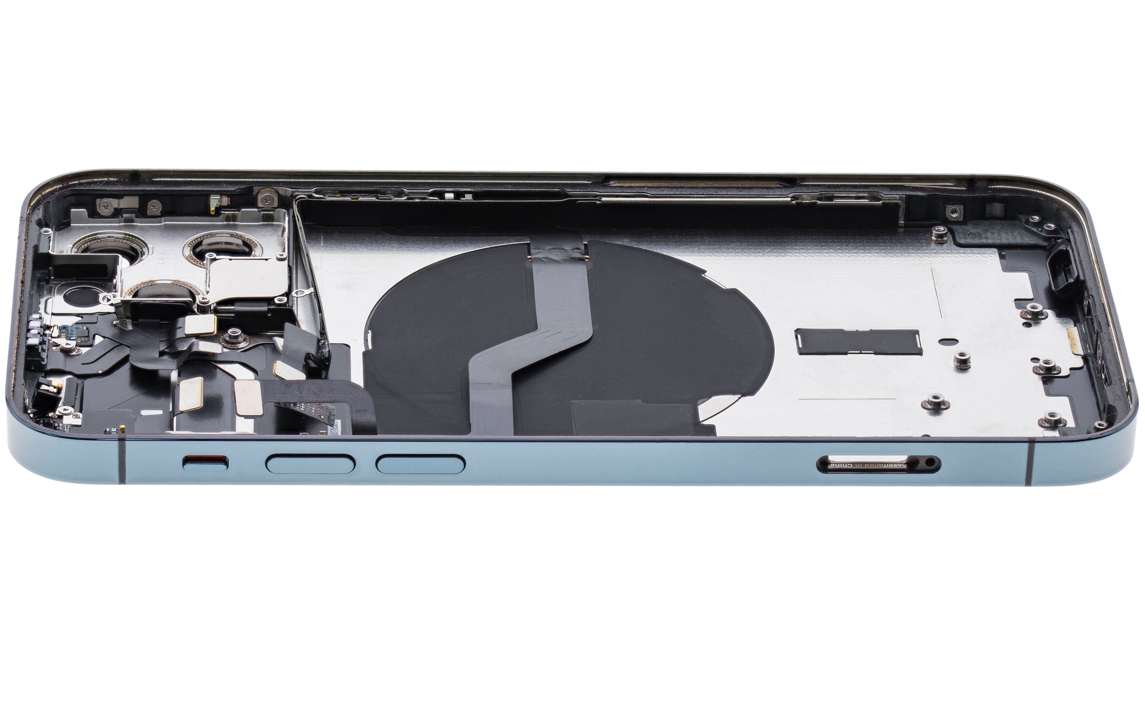 Backcover/Rahmen mit Small Parts für iPhone 12 Pro (EU / Global Version) (gebrauchter OEM-Ausbau, Qualität C) (Pacific Blau)
