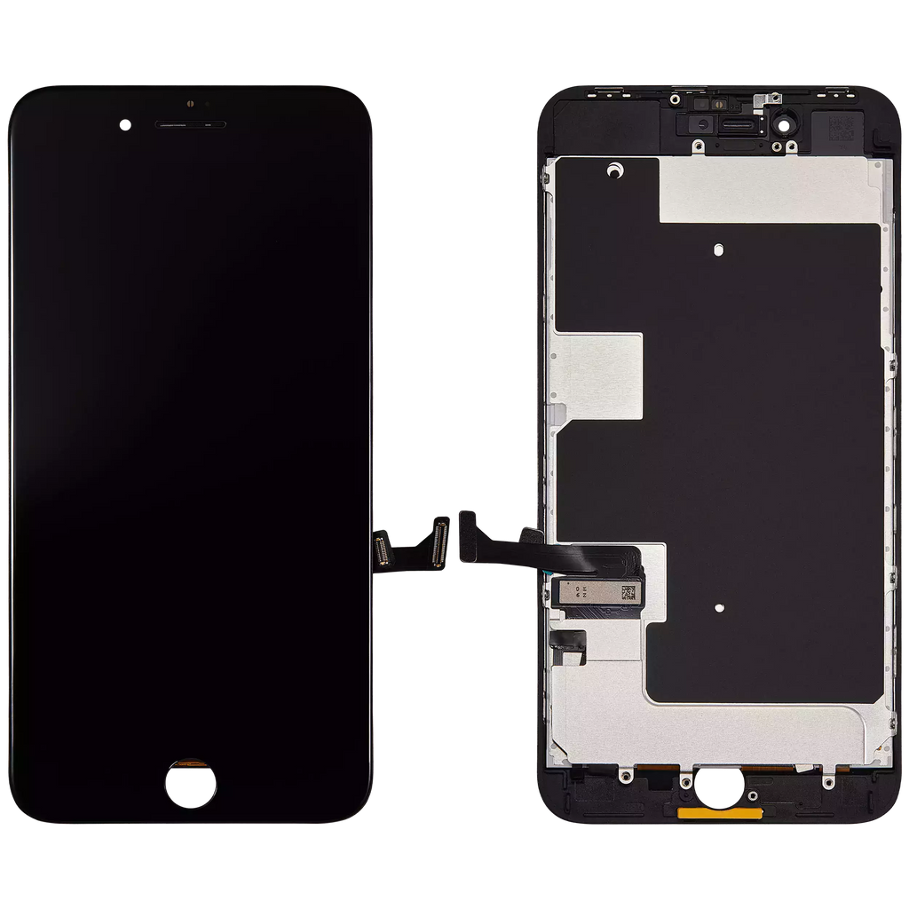LCD-Display mit Stahlplatte für iPhone 8 Plus (Aftermarket: AQ7) (Schwarz)