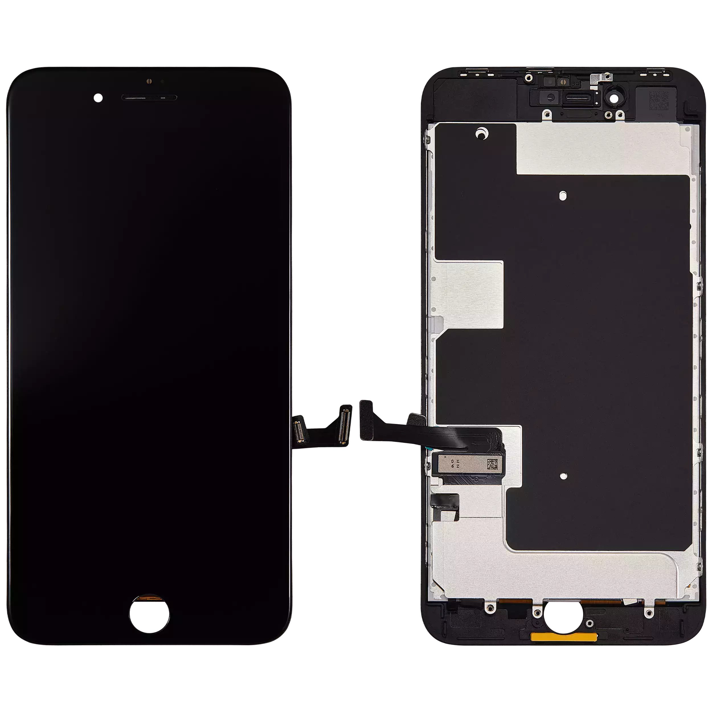 LCD-Display mit Stahlplatte für iPhone 8 Plus (Aftermarket: AQ7) (Schwarz)
