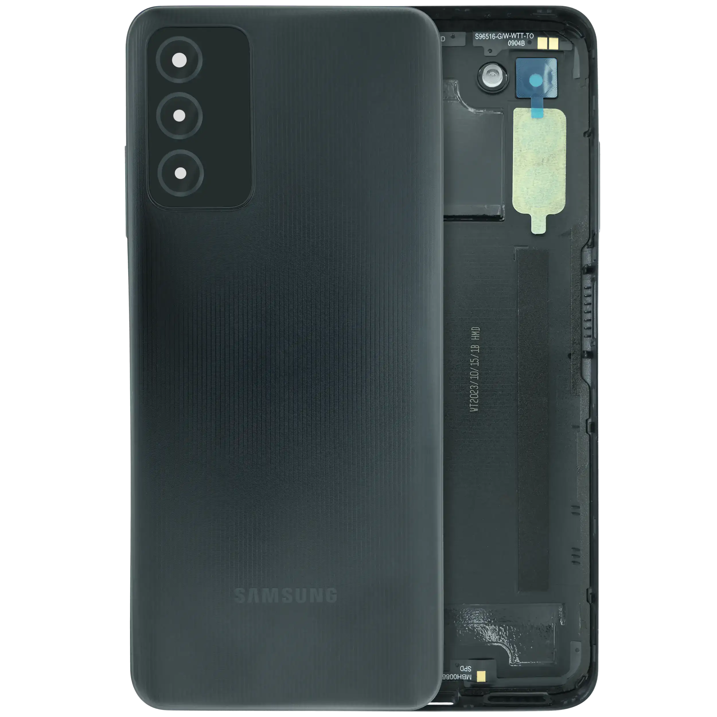 Backcover Glass für Samsung Galaxy A03S (A037U / 2021) (Service Pack) (Schwarz)
