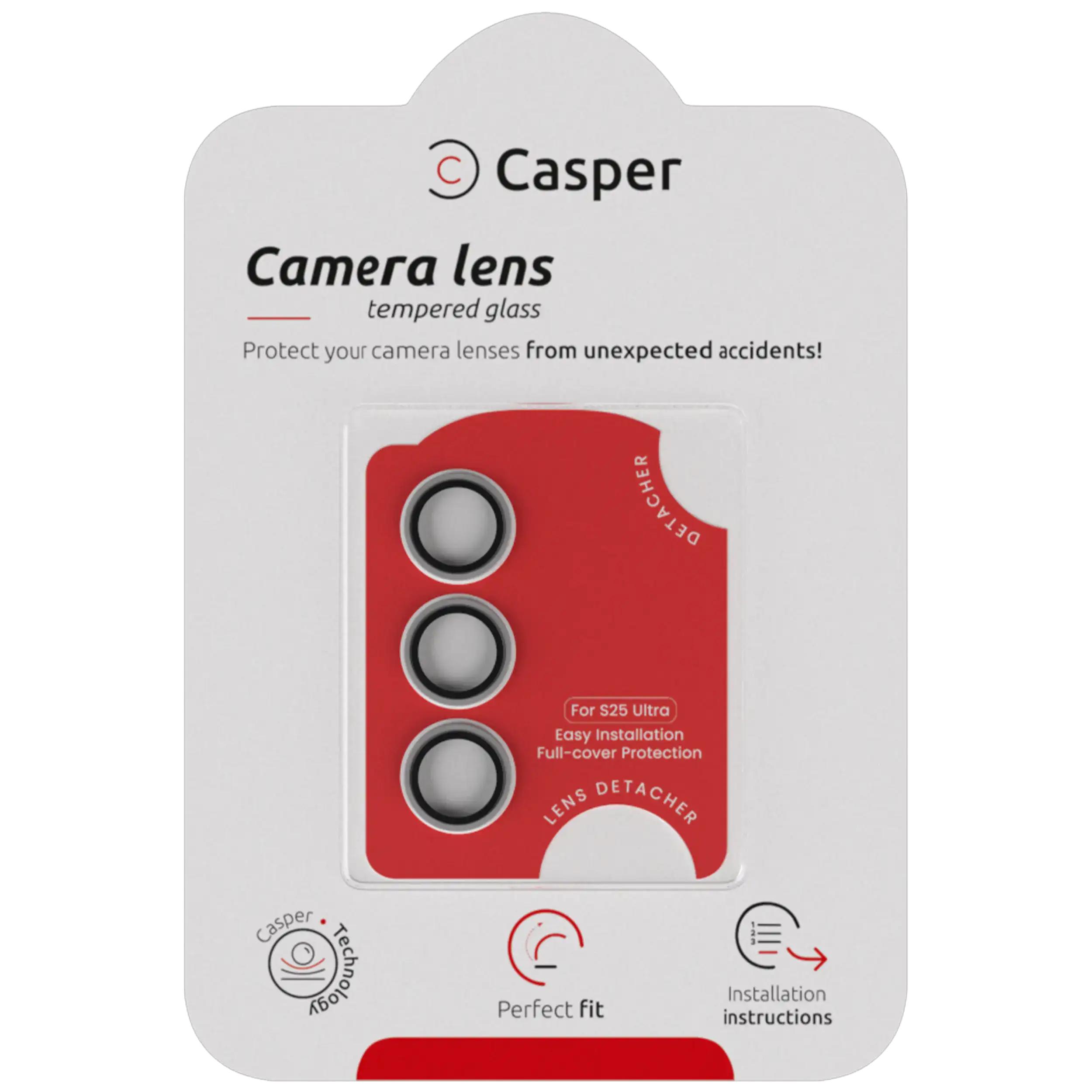Casper Camera Lens Protector for Samsung Galaxy S25 Ultra (Clear Rings)
