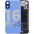 Back cover with MagSafe magnet, NFC, and flash flex cable for iPhone 16 Plus (used OEM part, C grade, Ultramarine)