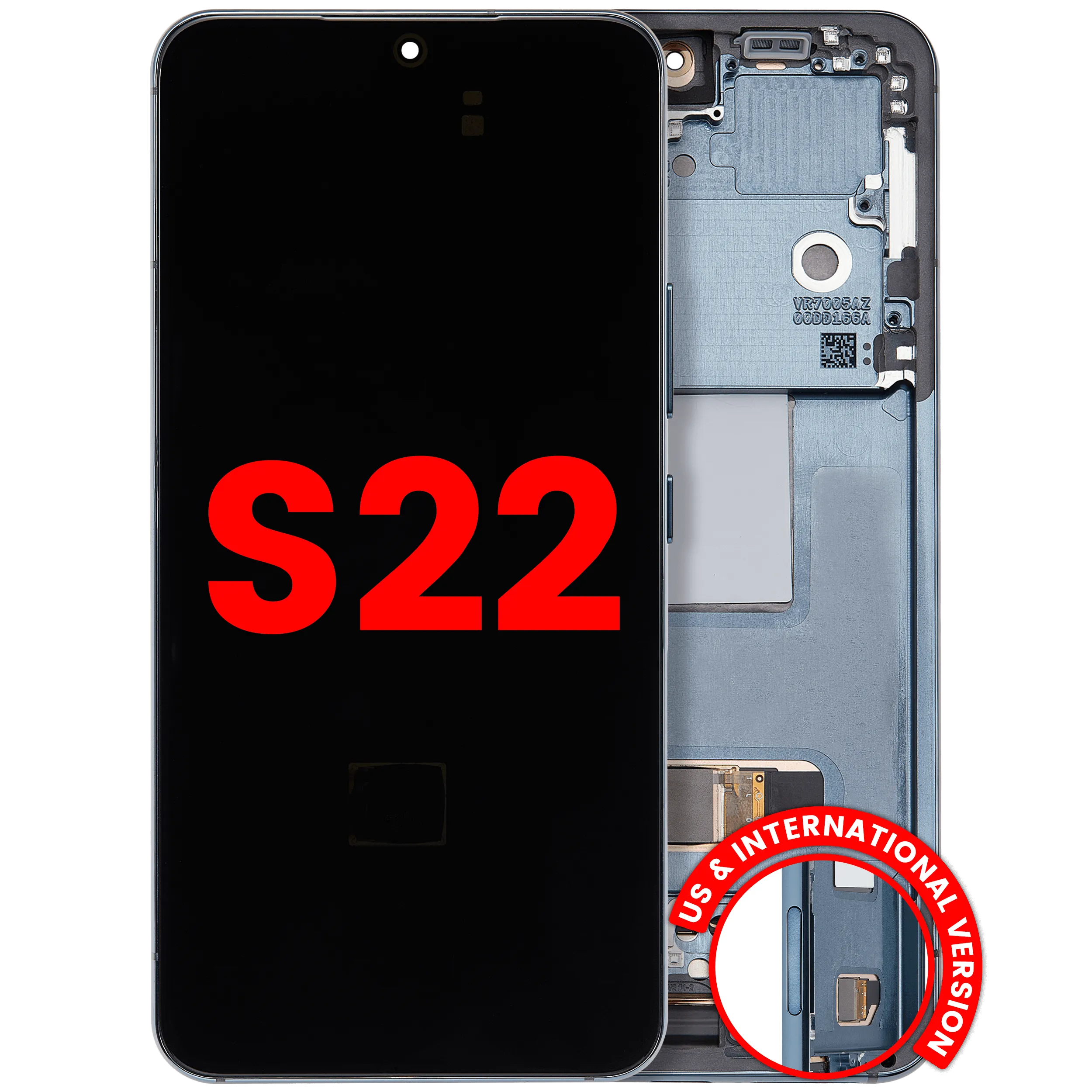OLED-Display mit Rahmen für Samsung Galaxy S22 5G (US & International) (Aftermarket Plus) (Grün)