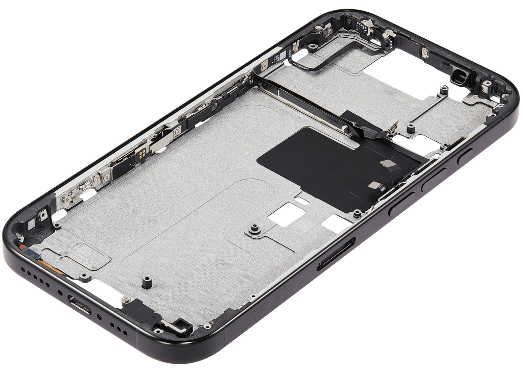 Midframe/Rahmen mit Power And Volume Button für iPhone 16 Pro (EU / Global Version) (Aftermarket Plus) (Schwarz Titanium)
