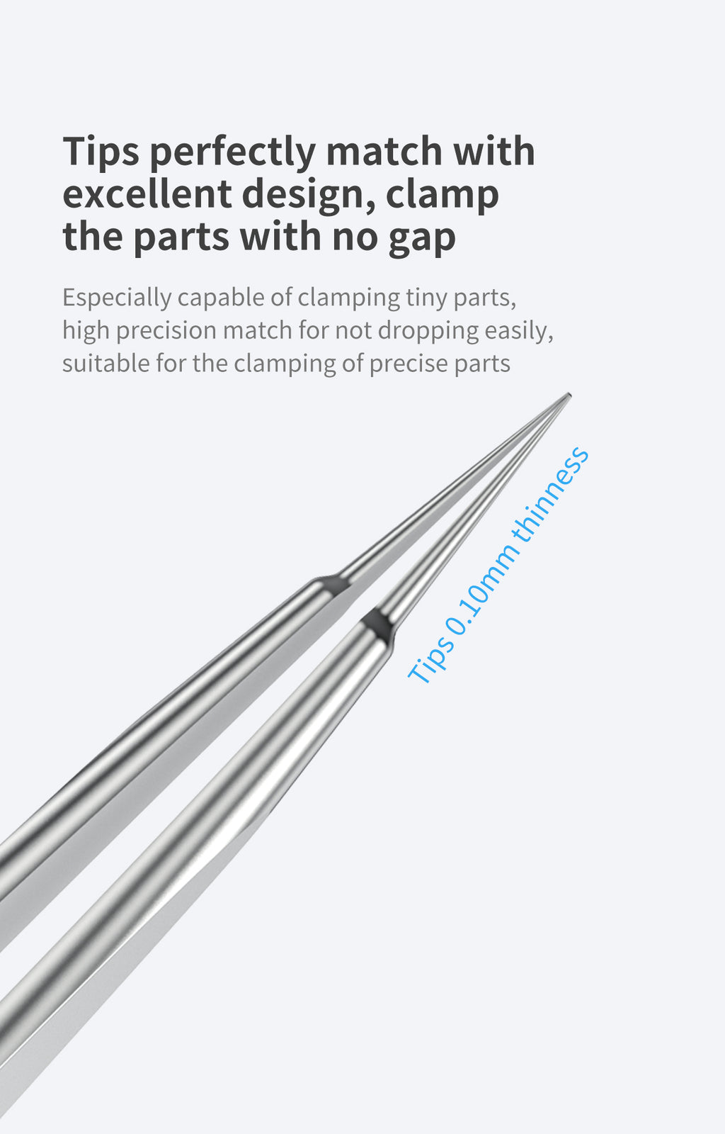 iNeeZy Handmade Non-Magnetic Stainless Steel Tweezers (Silver - Thin) (Qianli)