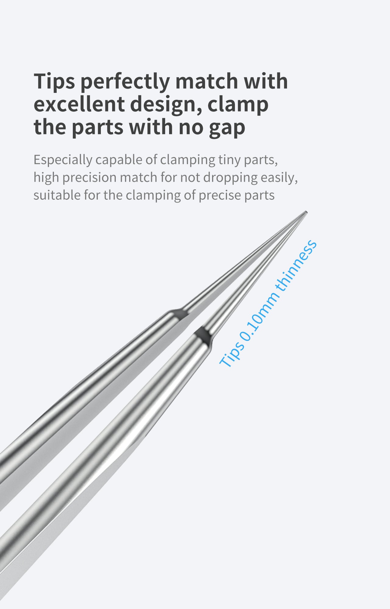 iNeeZy Handmade Non-Magnetic Stainless Steel Tweezers (Silver - Thin) (Qianli)
