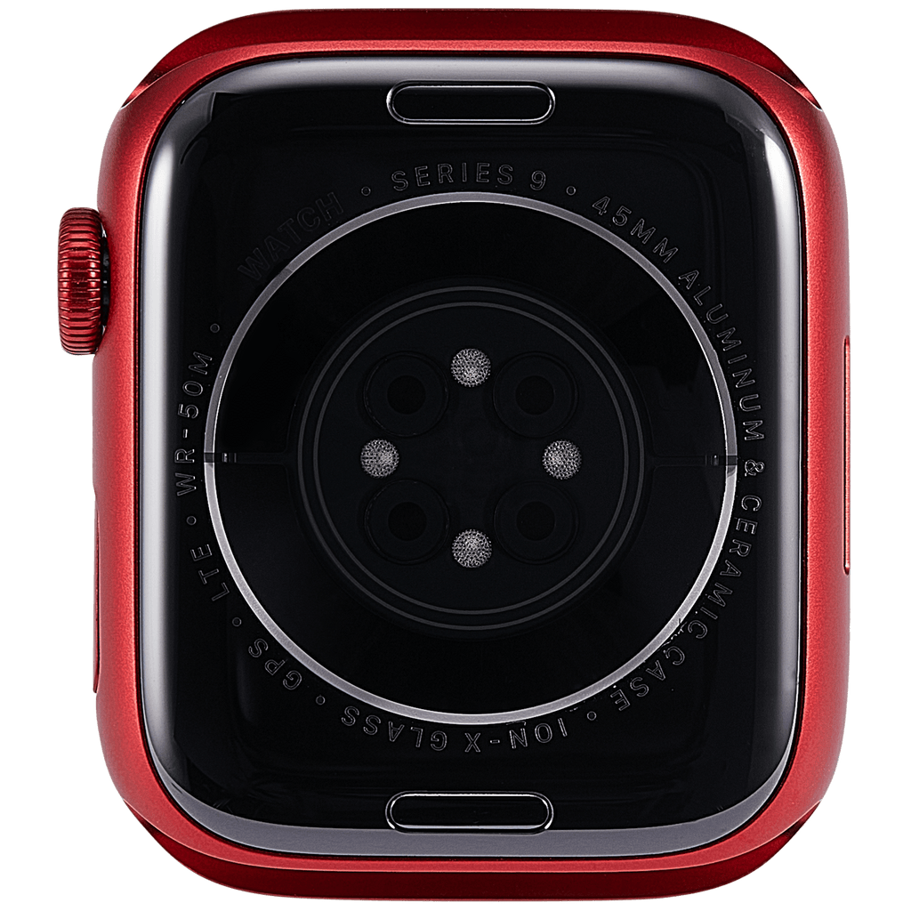 Backcover/Rahmen Compatible für Watch Series 9 (45MM) (gebrauchter OEM-Ausbau, Qualität A) (Cellular Version) (Aluminum / Red)
