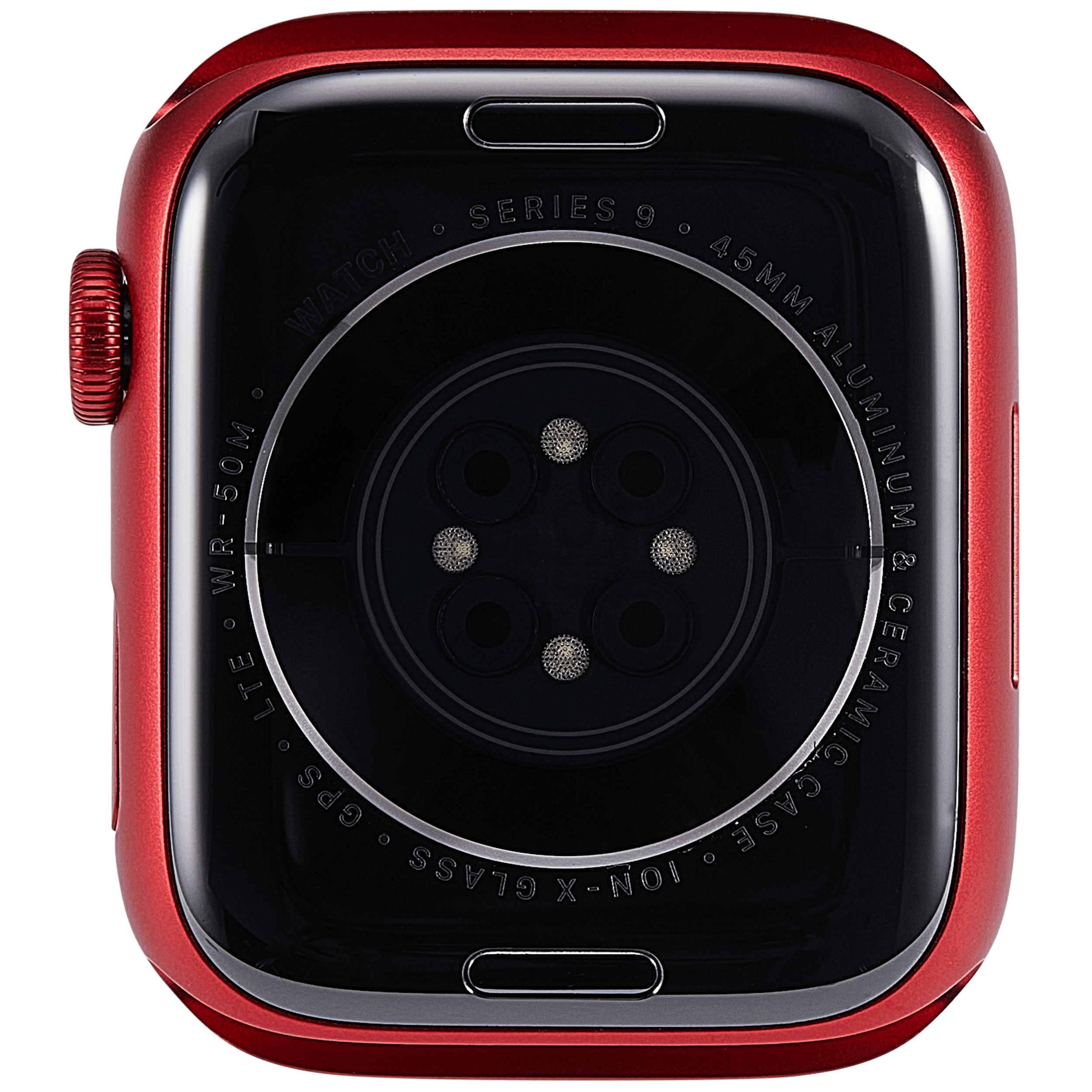 Backcover/Rahmen Compatible für Watch Series 9 (45MM) (gebrauchter OEM-Ausbau, Qualität A) (Cellular Version) (Aluminum / Red)