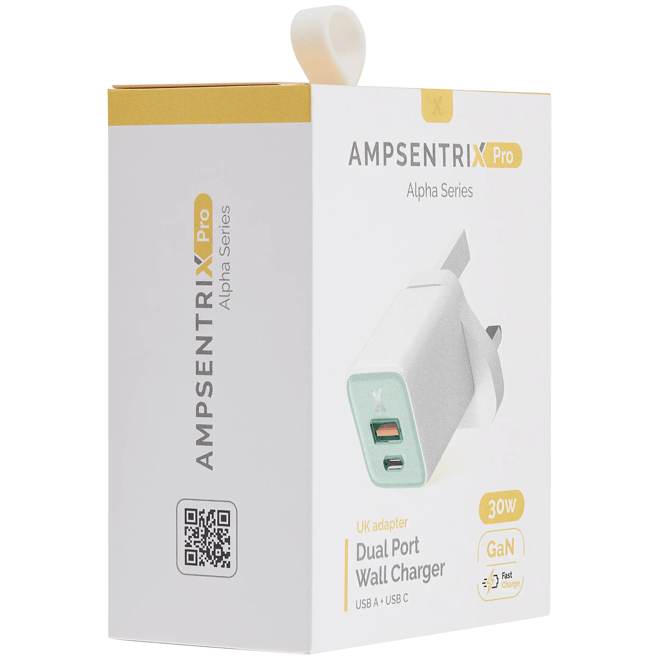 AmpSentrix 30W 2-in-1 USB-C / USB-A Wall Adapter (220V / UK Plug) (Teal)