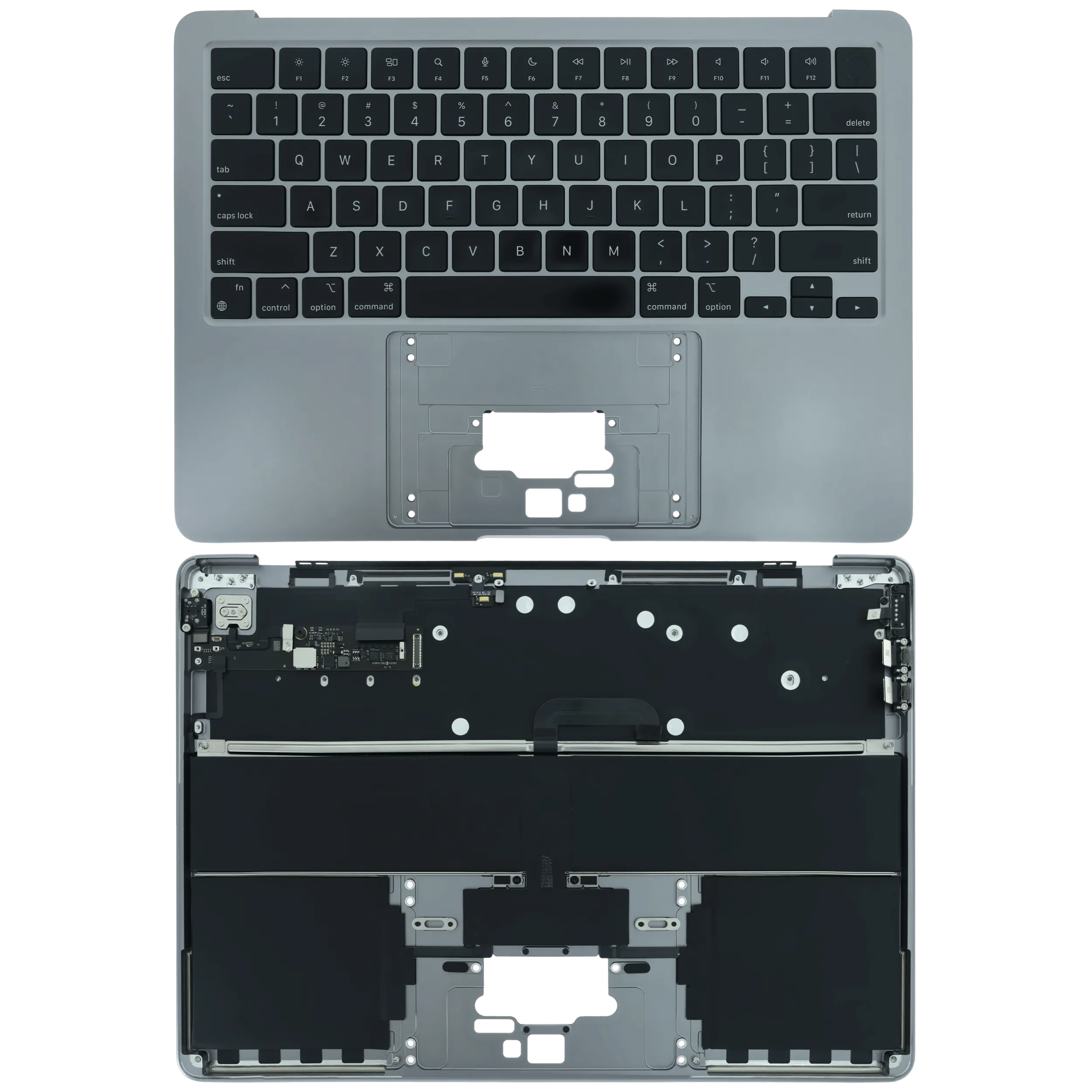 Top Case mit Keyboard (ANSI US) für MacBook Air 13" A2681 (2022) (gebrauchter OEM-Ausbau, Qualität A) (Space Grau)