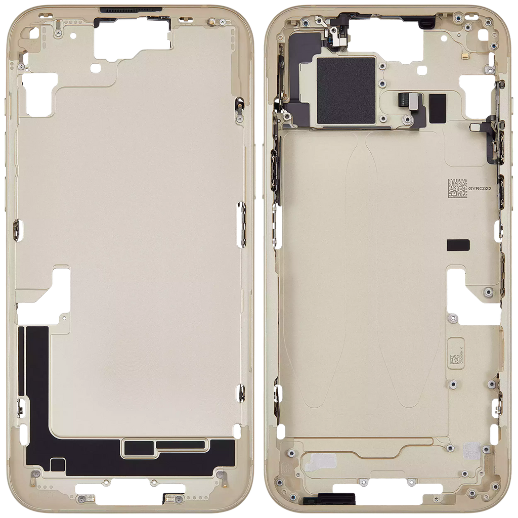 Midframe/Rahmen mit Small Parts für iPhone 15 Plus (EU / Global Version) (Gebrauchter Ausbau/Pull, Qualität A) (Gelb)