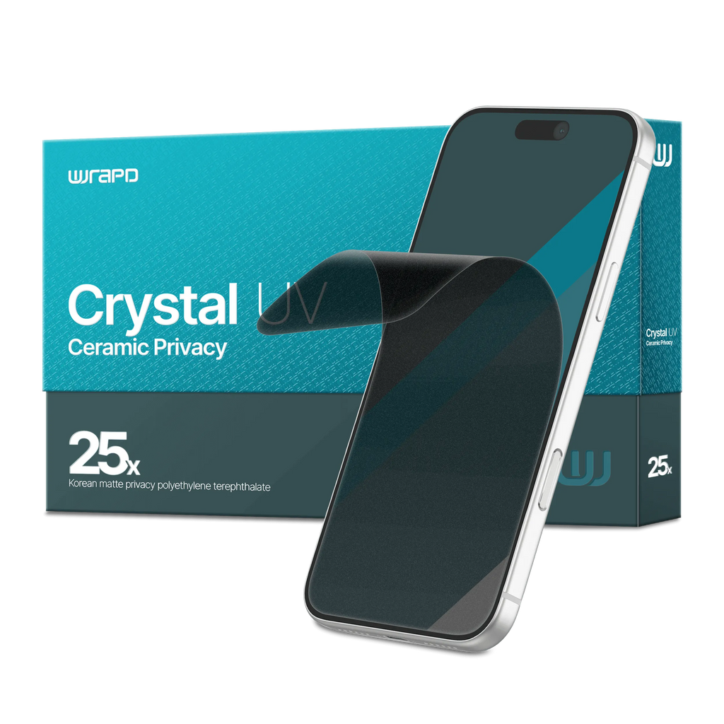 Wrapd Crystal UV - UV PET Display Protector Film (25 Pack) (Matte Privacy)