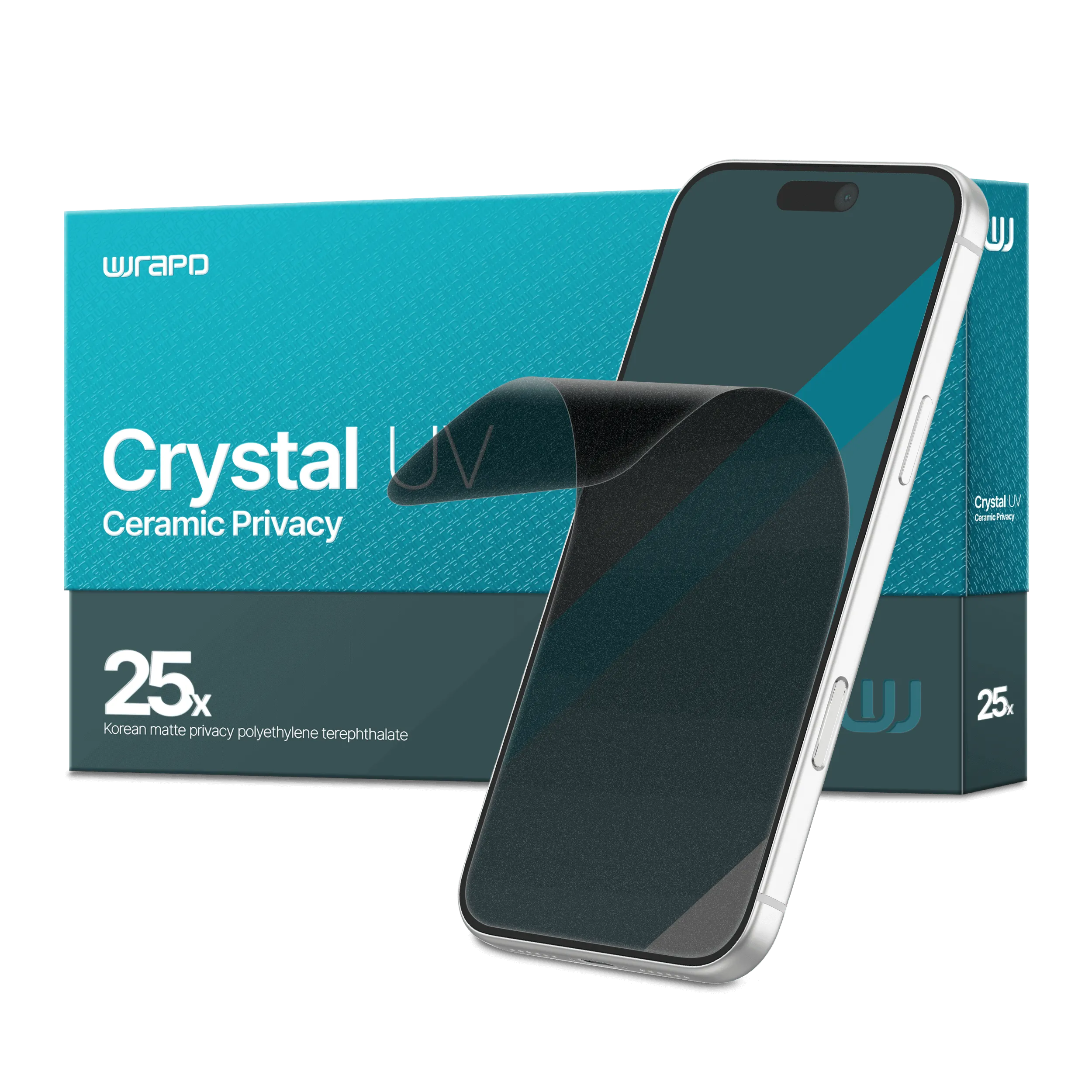 Wrapd Crystal UV - UV PET Display Protector Film (25 Pack) (Matte Privacy)