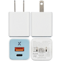 AmpSentrix Pro 30W 2-in-1 USB-C / USB-A GaN Wall Adapter (Teal)