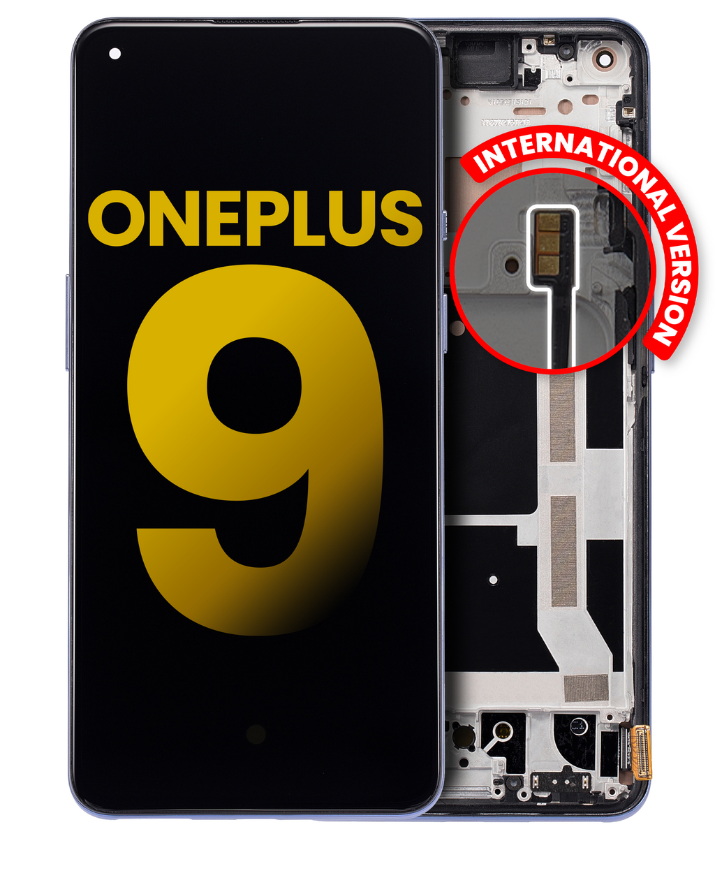 OLED-Display mit Rahmen für OnePlus 9 (Refurbished) (Winter Mist)