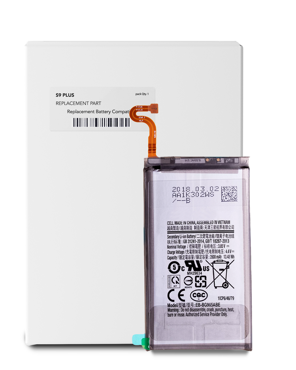 Replacement Battery for Samsung Galaxy S9 Plus (EB-BG965ABA) (EB-BG965ABE) (Service Pack)