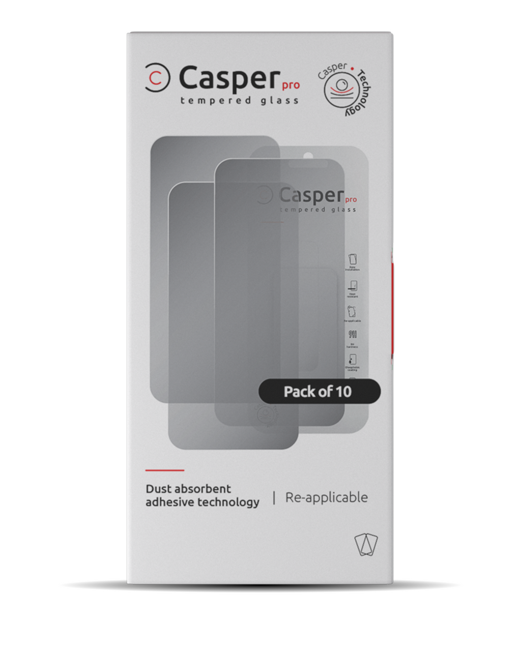 Casper Pro Tempered Glass for iPhone 15 Pro Max (10-Pack) (Privacy)