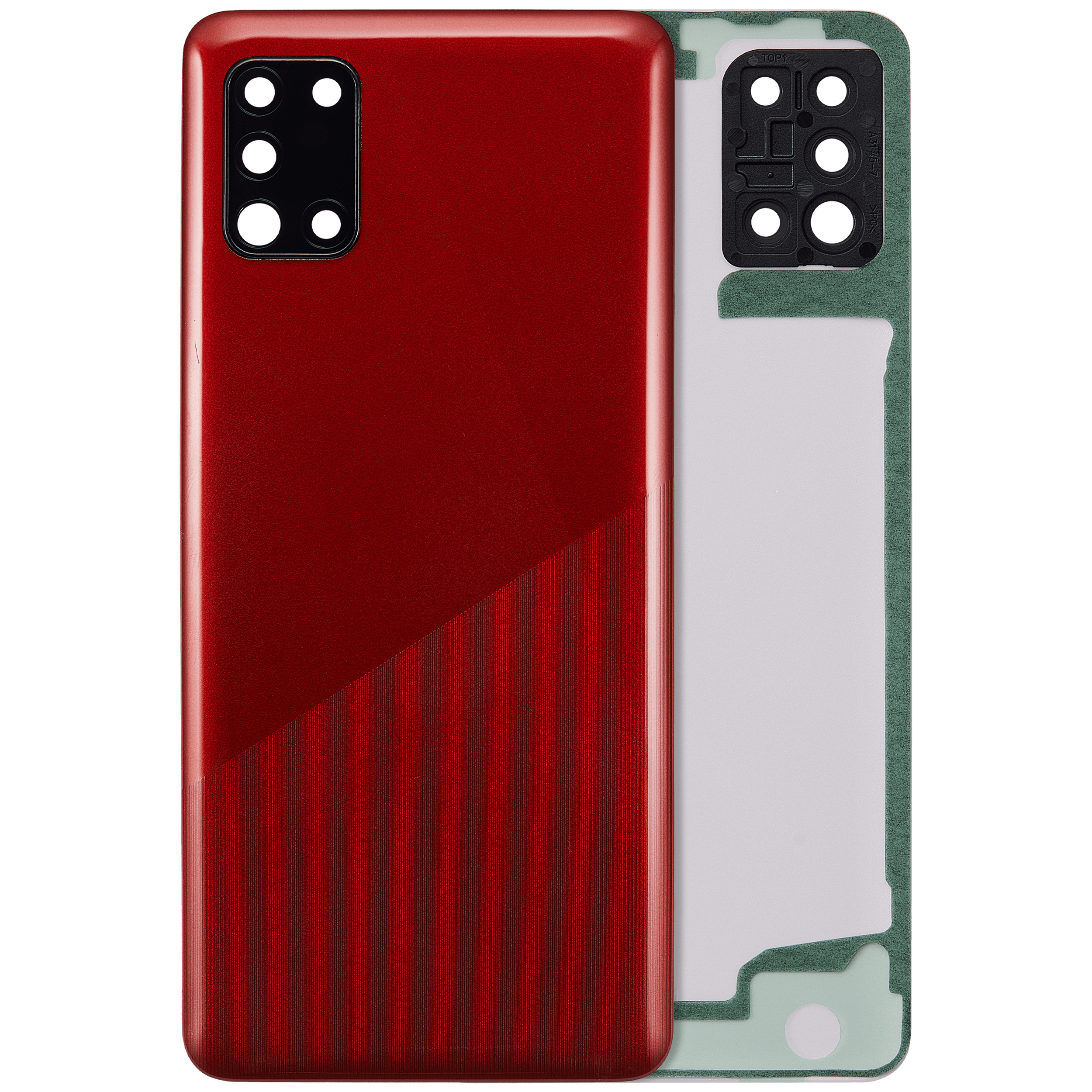 Backcover mit Kamera für Samsung Galaxy A31 (Aftermarket Plus) (Prism Crush Red)