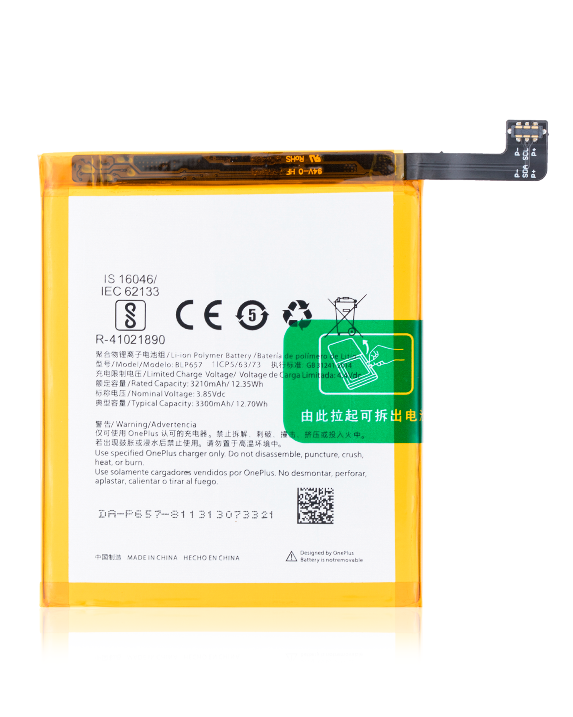 Ersatzakku für OnePlus 6 (A6000 / A6003) BLP657