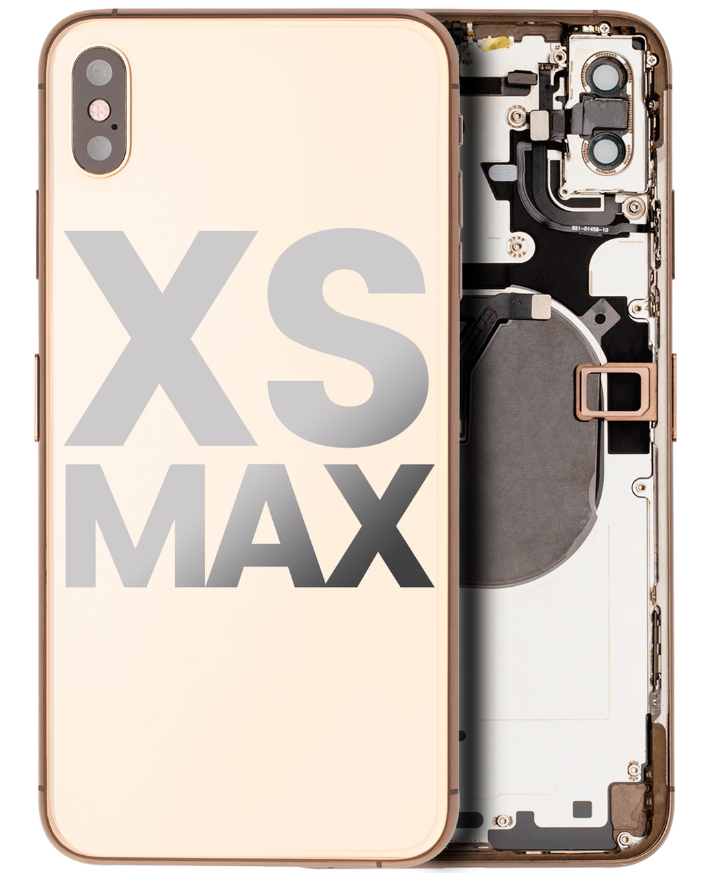 Back Cover/Frame with pre-installed small parts for iPhone XS Max (used OEM removal, Grade C, Gold)