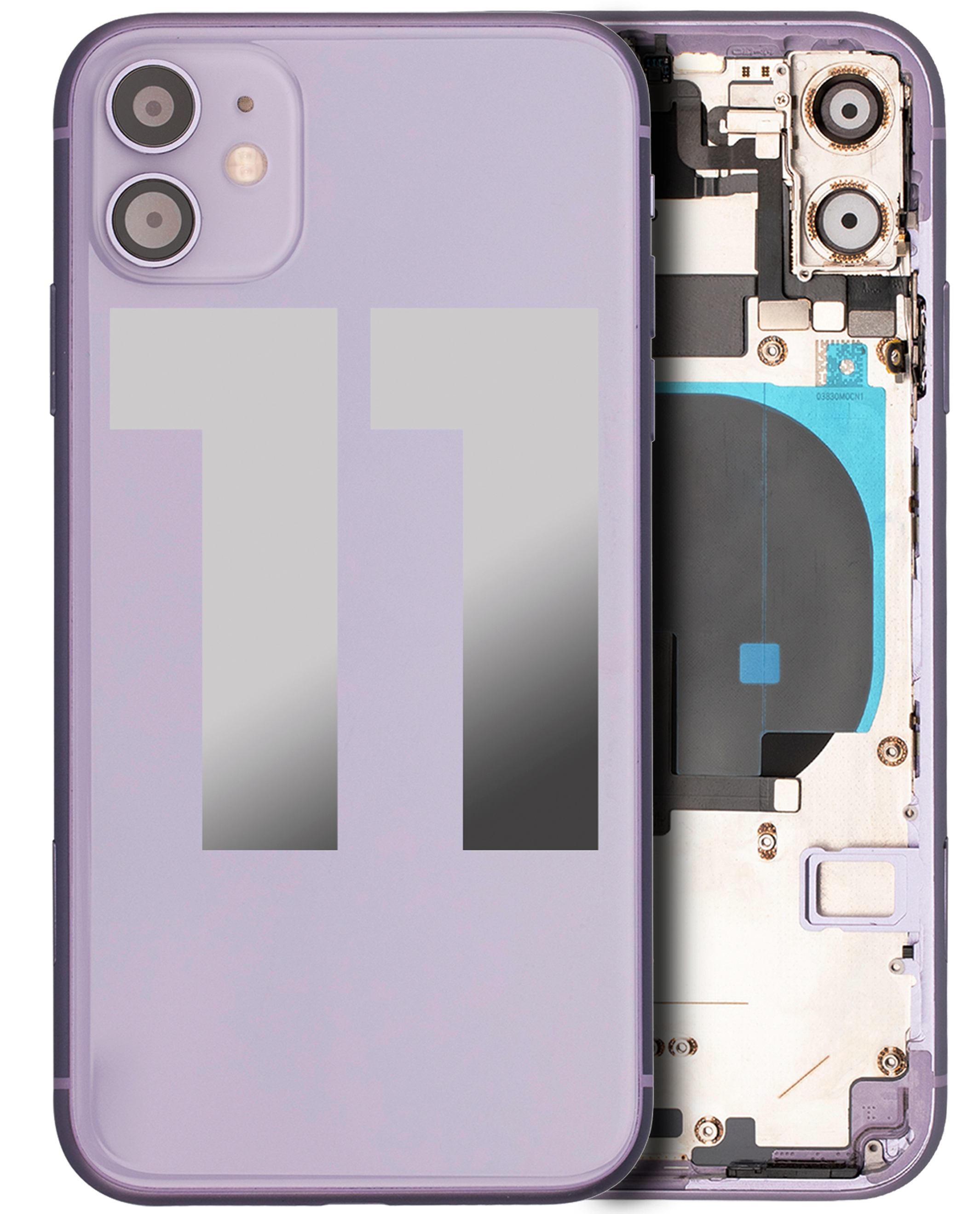 Original Apple-Ausbau A gebraucht – iPhone 11 Backcover/Rahmen Violett