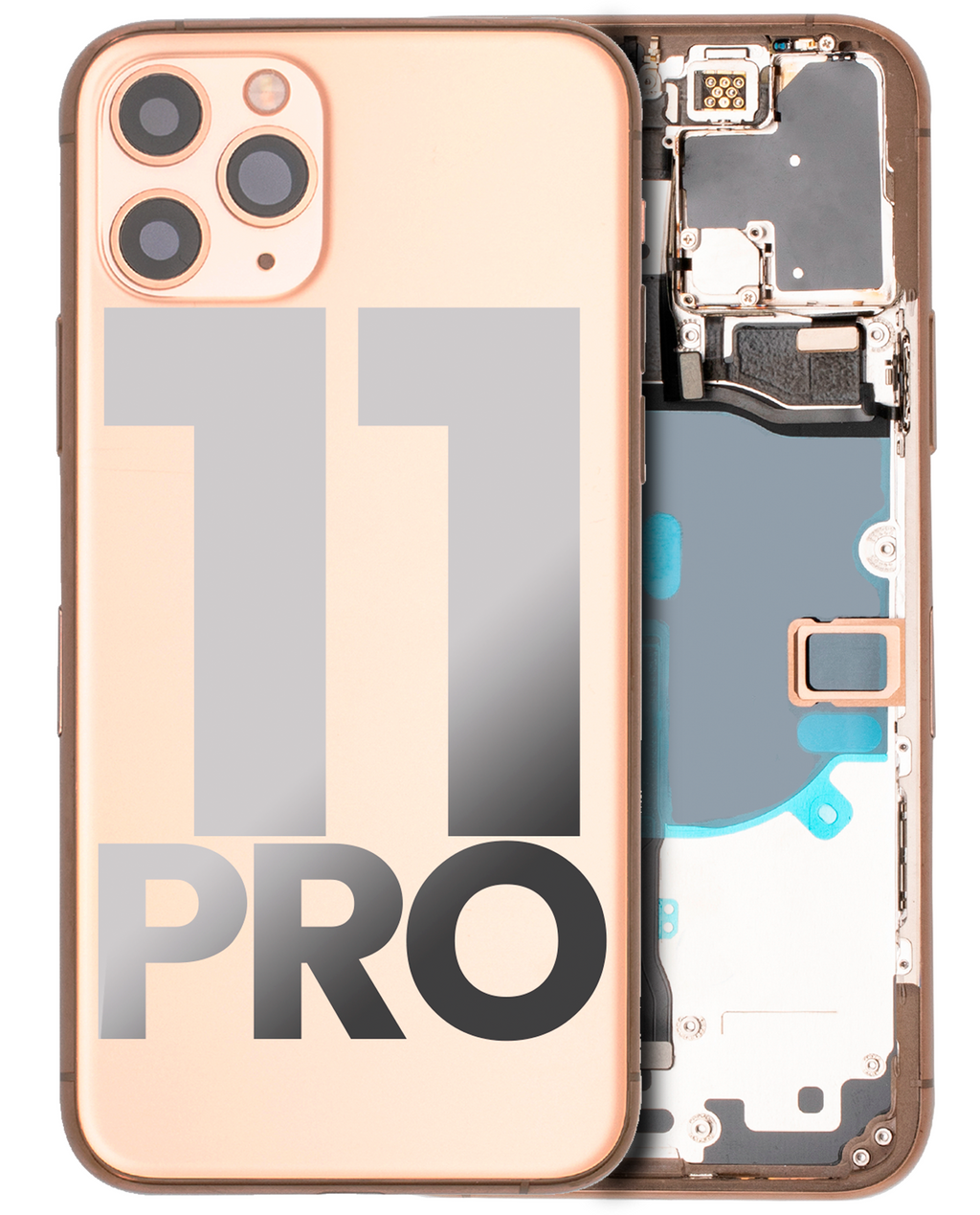 Gebrauchter Ausbau/Pull Qualität A – iPhone 11 Pro Backcover/Rahmen Matte Gold