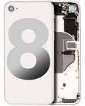 Backcover/Rahmen mit vorinstallierten Kleinteilen für iPhone 8 Silber OEM Pull C