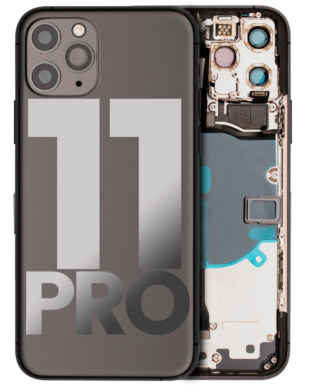 Gebrauchter Ausbau/Pull Qualität C – iPhone 11 Backcover/Rahmen Matte Space Grau
