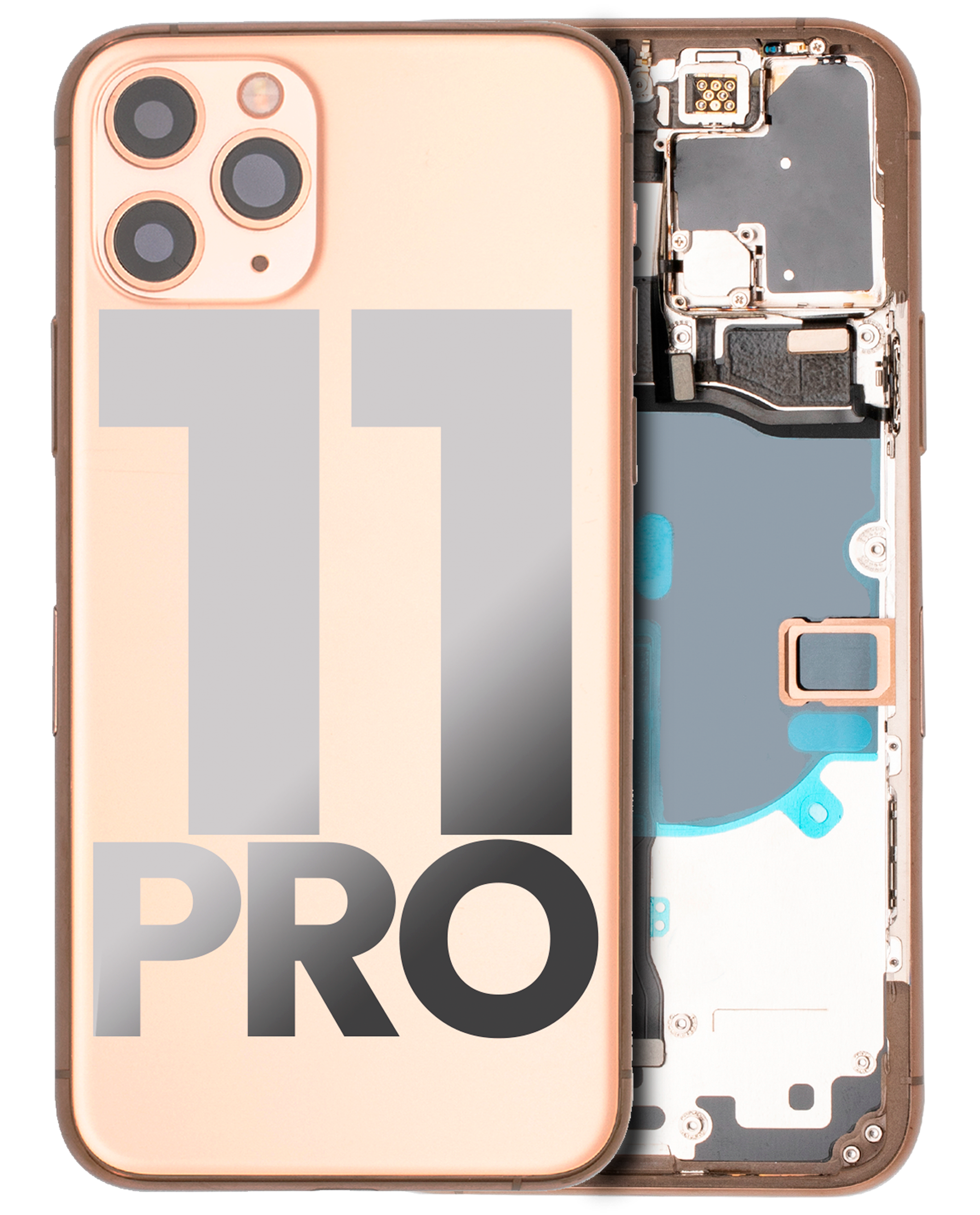 Backcover/Rahmen mit Kleinteilen iPhone 11 Pro OEM Ausbau C Matt Gold