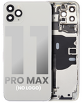 Backcover/Rahmen mit Kleinteilen für iPhone 11 Pro Max (o. Logo, AM Plus, Silber