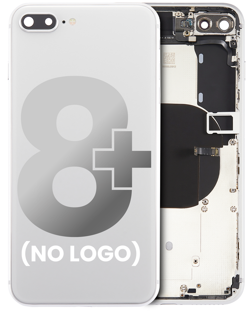 Back Cover/Frame with Pre-Installed Small Parts for iPhone 8 Plus (without Logo) (Aftermarket Plus) (Silver)