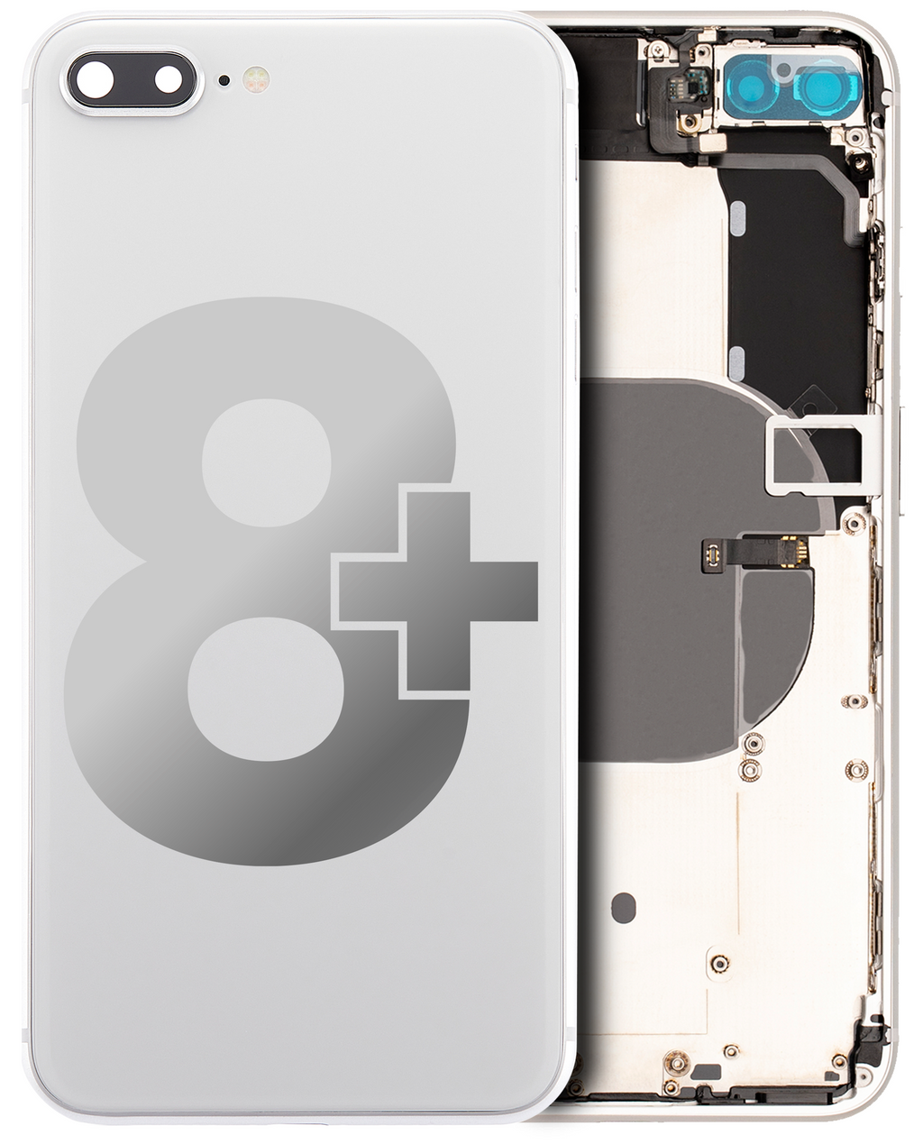 Gebrauchter Ausbau/Pull Qualität B – iPhone 8 Plus Backcover/Rahmen Silber