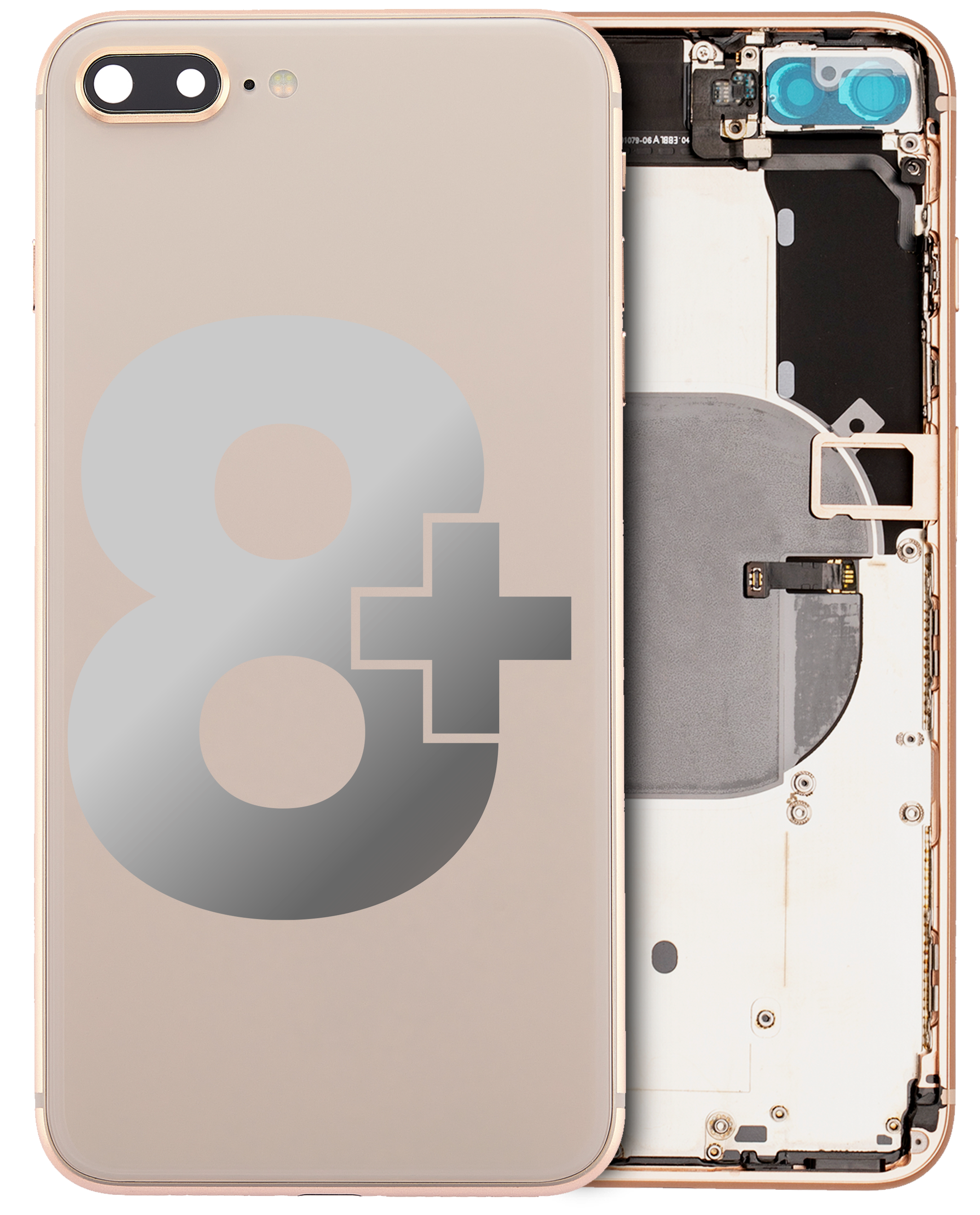 Used Original OEM Back Cover/Frame with Pre-Installed Small Parts for iPhone 8 Plus (Gold, Quality C)
