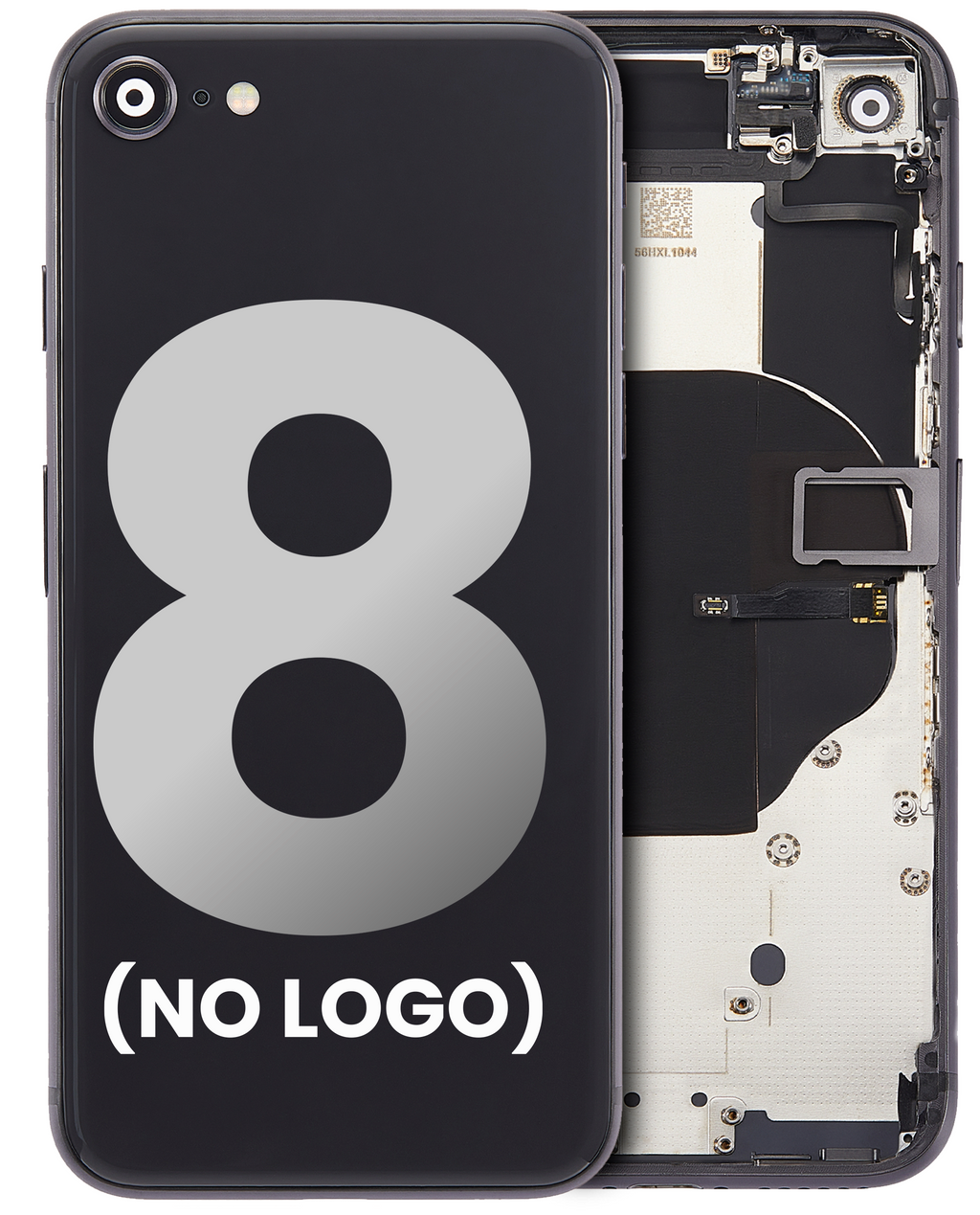 Backcover/Rahmen m. Kleinteilen für iPhone 8 Space Grau Aftermarket Plus kein Lo