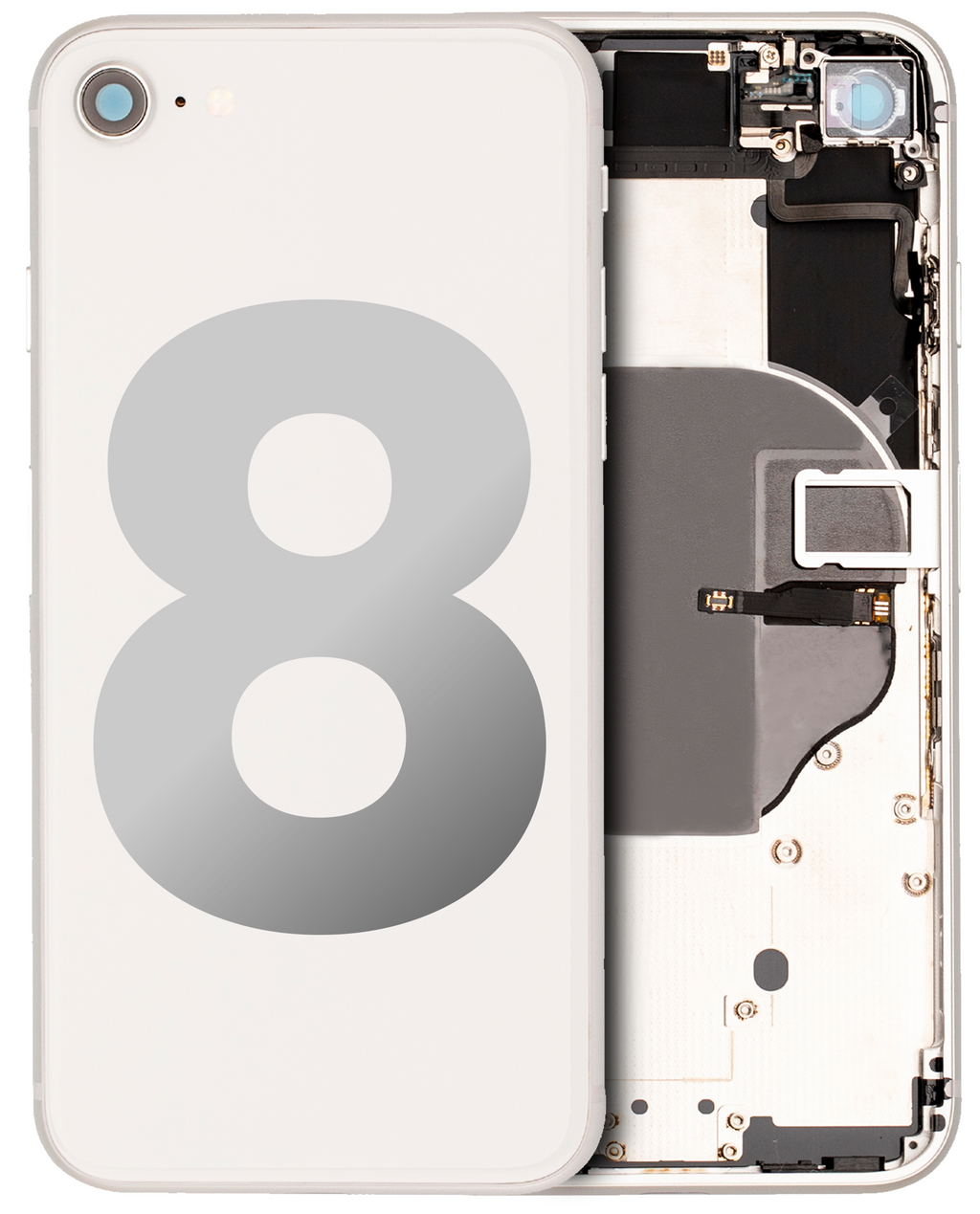 Gebrauchter Ausbau/Pull Qualität B – iPhone 8 Backcover/Rahmen Silber