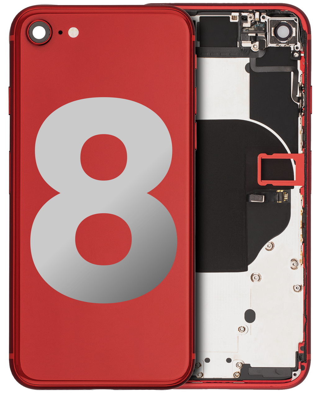Original Apple-Ausbau A gebraucht – iPhone 8 Backcover/Rahmen Rot
