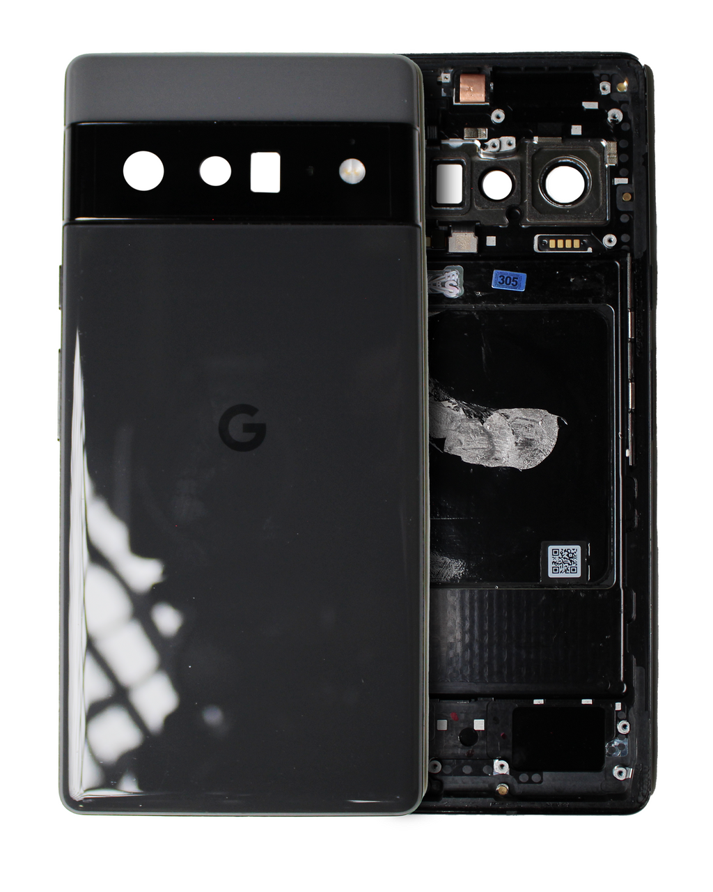 Backcover/Rahmen für Google Pixel 6 Pro (OEM Pull B/C, Stormy Black)