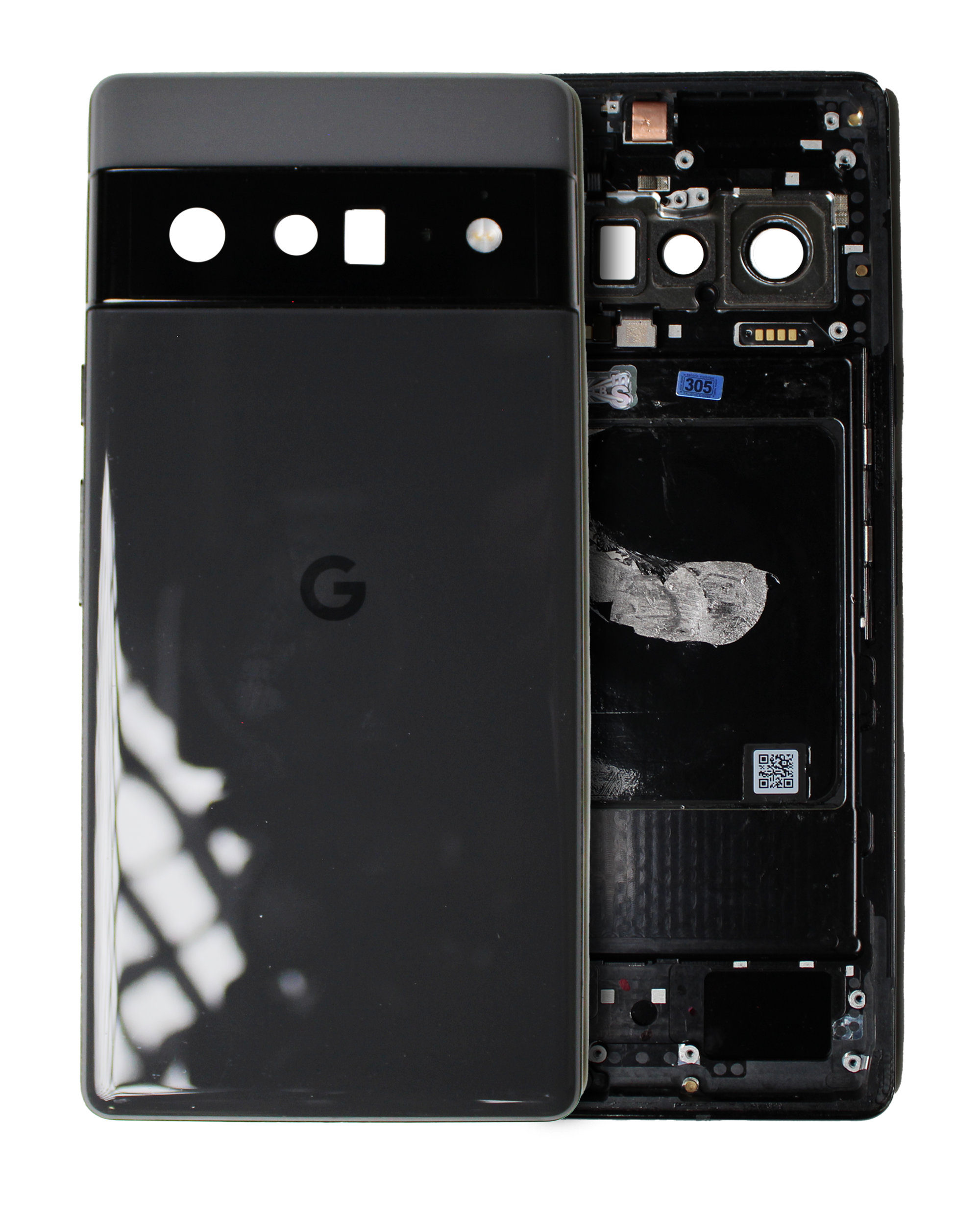 Back Cover/Frame for Google Pixel 6 Pro (used OEM pull, Quality B/C) (Stormy Black)