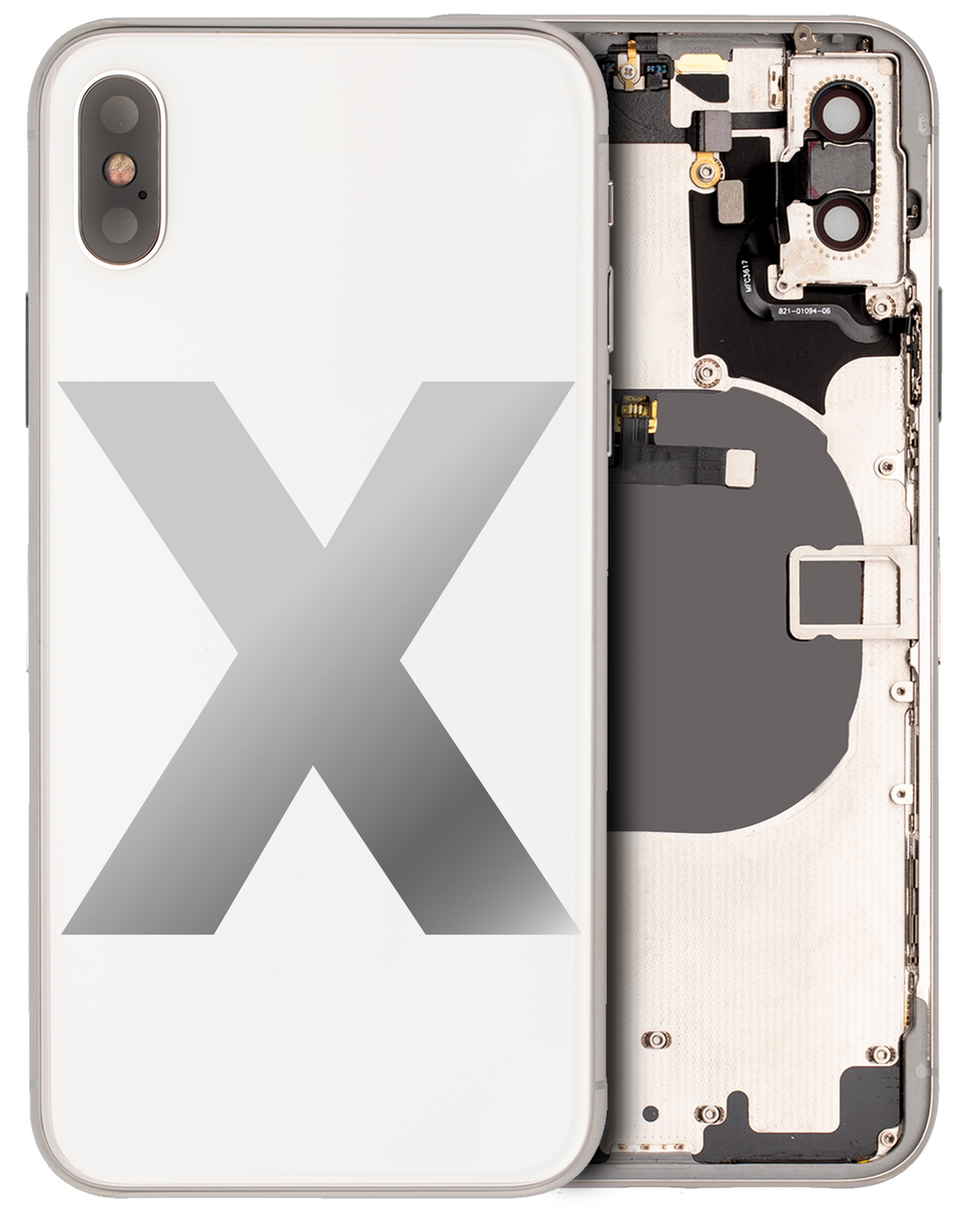 Gebrauchter Ausbau/Pull Qualität C – iPhone X Backcover/Rahmen Silber