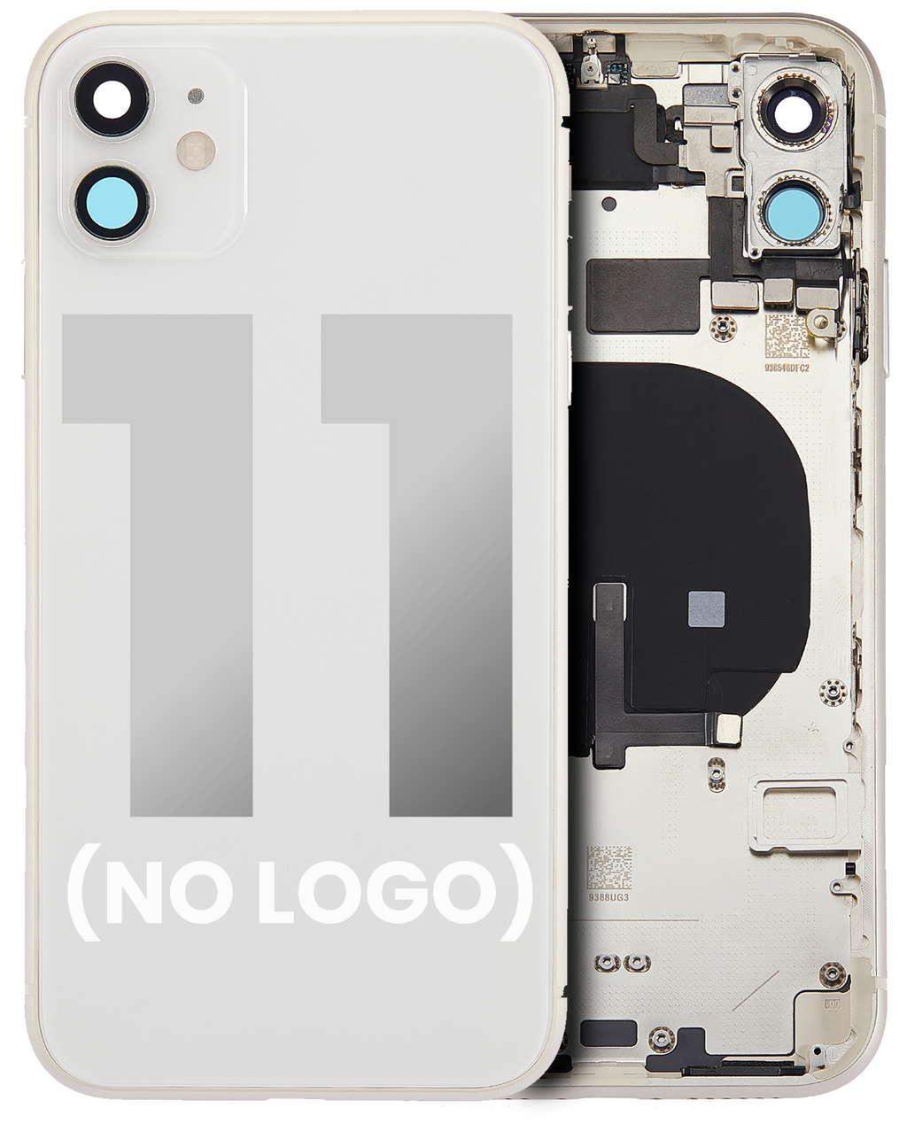 Backcover-Rahmen mit Kleinteilen für iPhone 11, Weiß, Aftermarket Plus