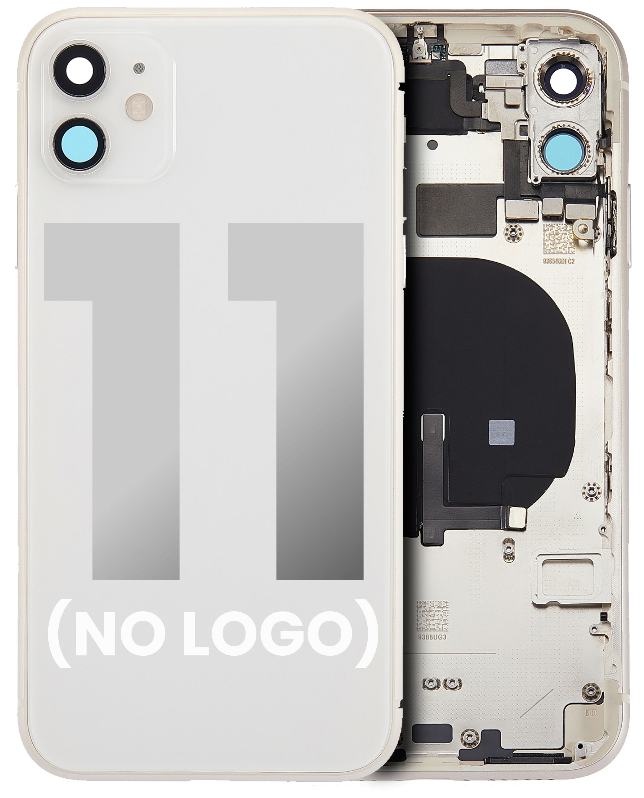 Backcover-Rahmen mit Kleinteilen für iPhone 11, Weiß, Aftermarket Plus