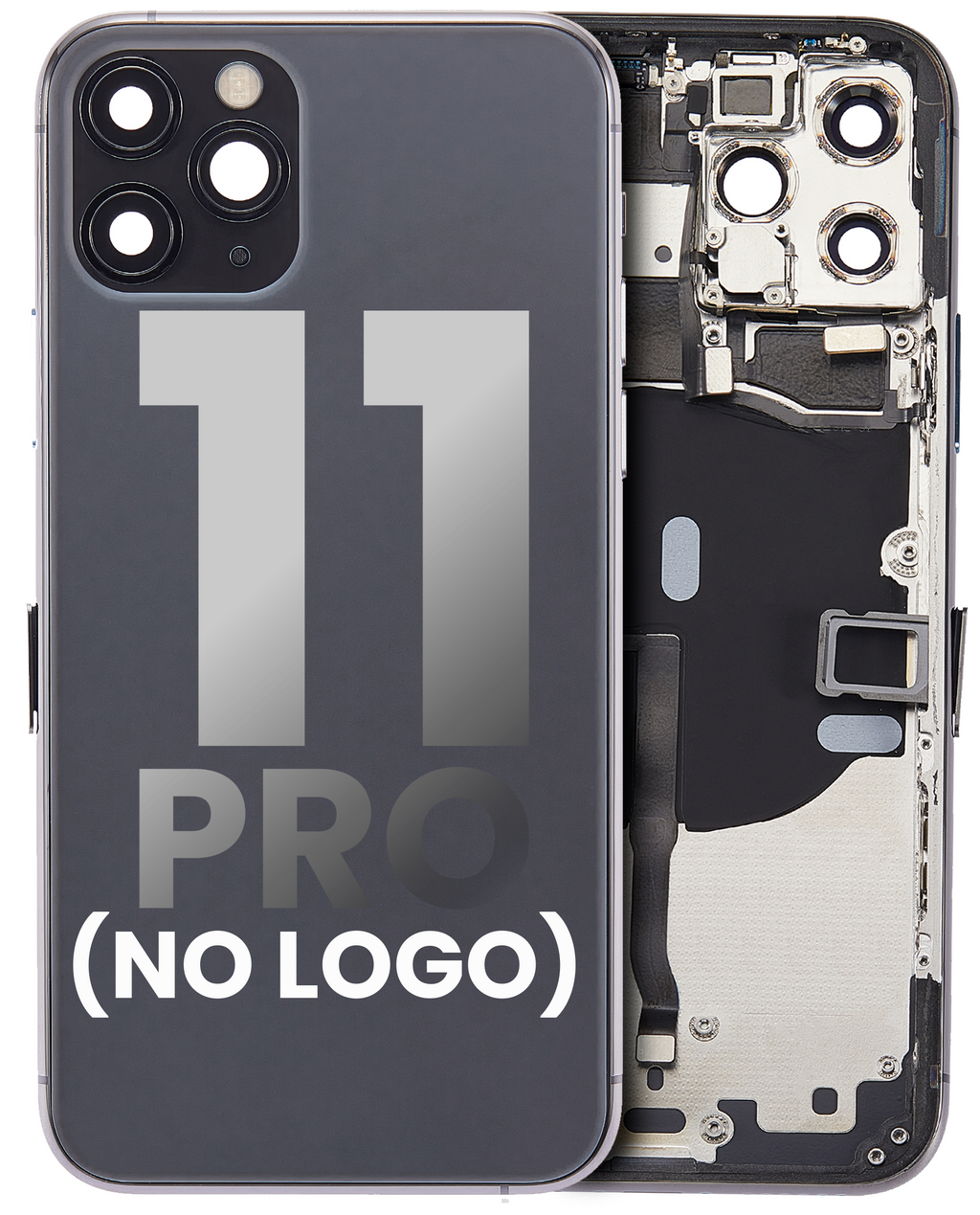Back Cover/Frame with Pre-installed Small Parts for iPhone 11 Pro (without logo) (Aftermarket Plus) (Space Gray)