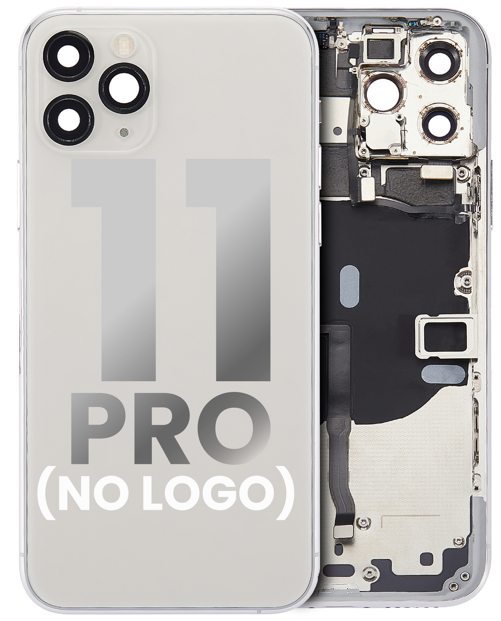 Backcover/Rahmen vorinstall. Kleinteile für iPhone 11 Pro Silber ohne Logo Quali