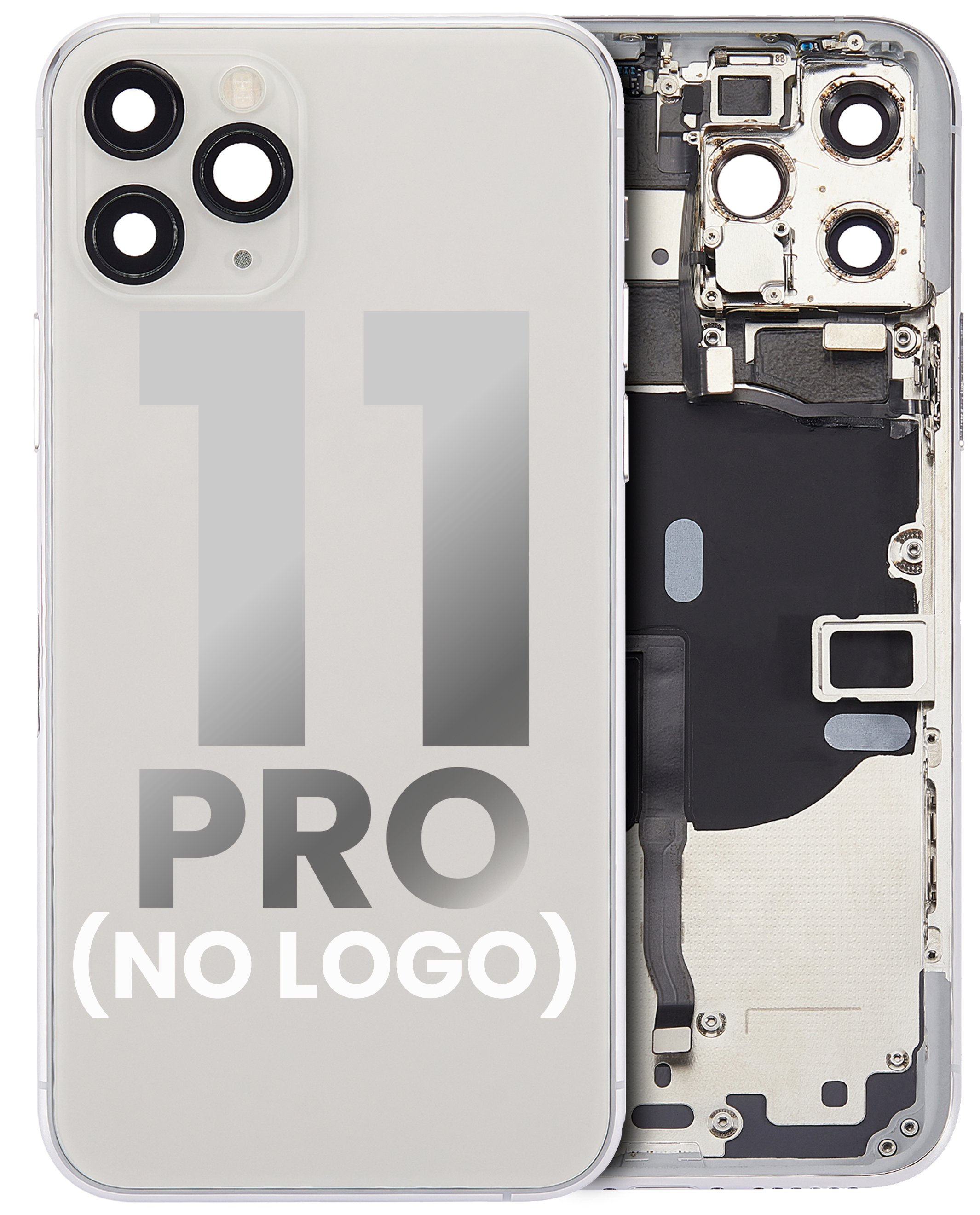 Backcover/Rahmen vorinstall. Kleinteile für iPhone 11 Pro Silber ohne Logo Quali