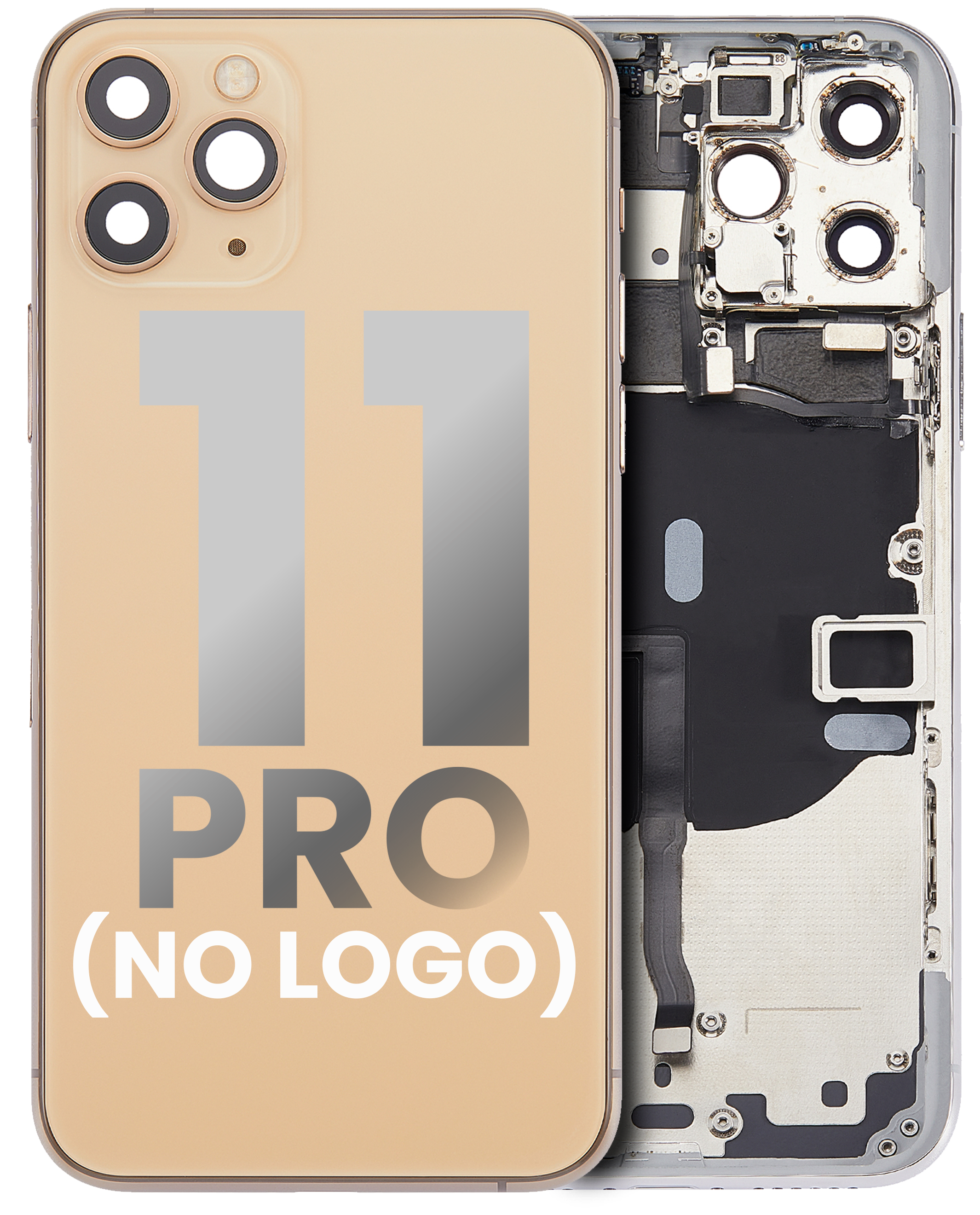 Backcover/Rahmen mit Kleinteilen für iPhone 11 Pro Gold Aftermarket Plus