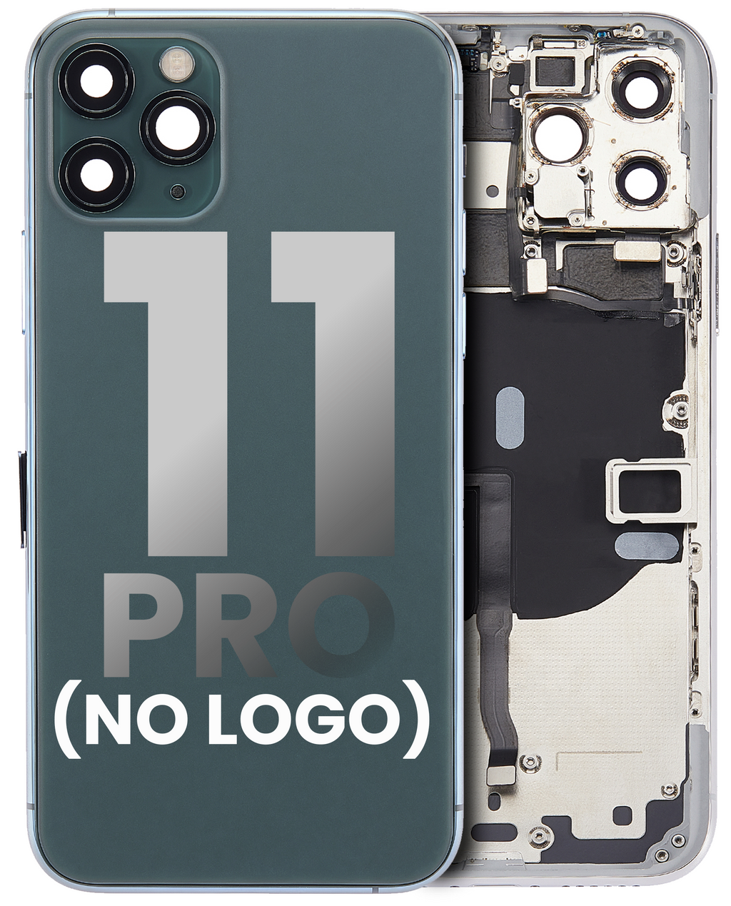 Back Cover/Frame with Pre-installed Small Components for iPhone 11 Pro (Aftermarket Plus, No Logo, Midnight Green)