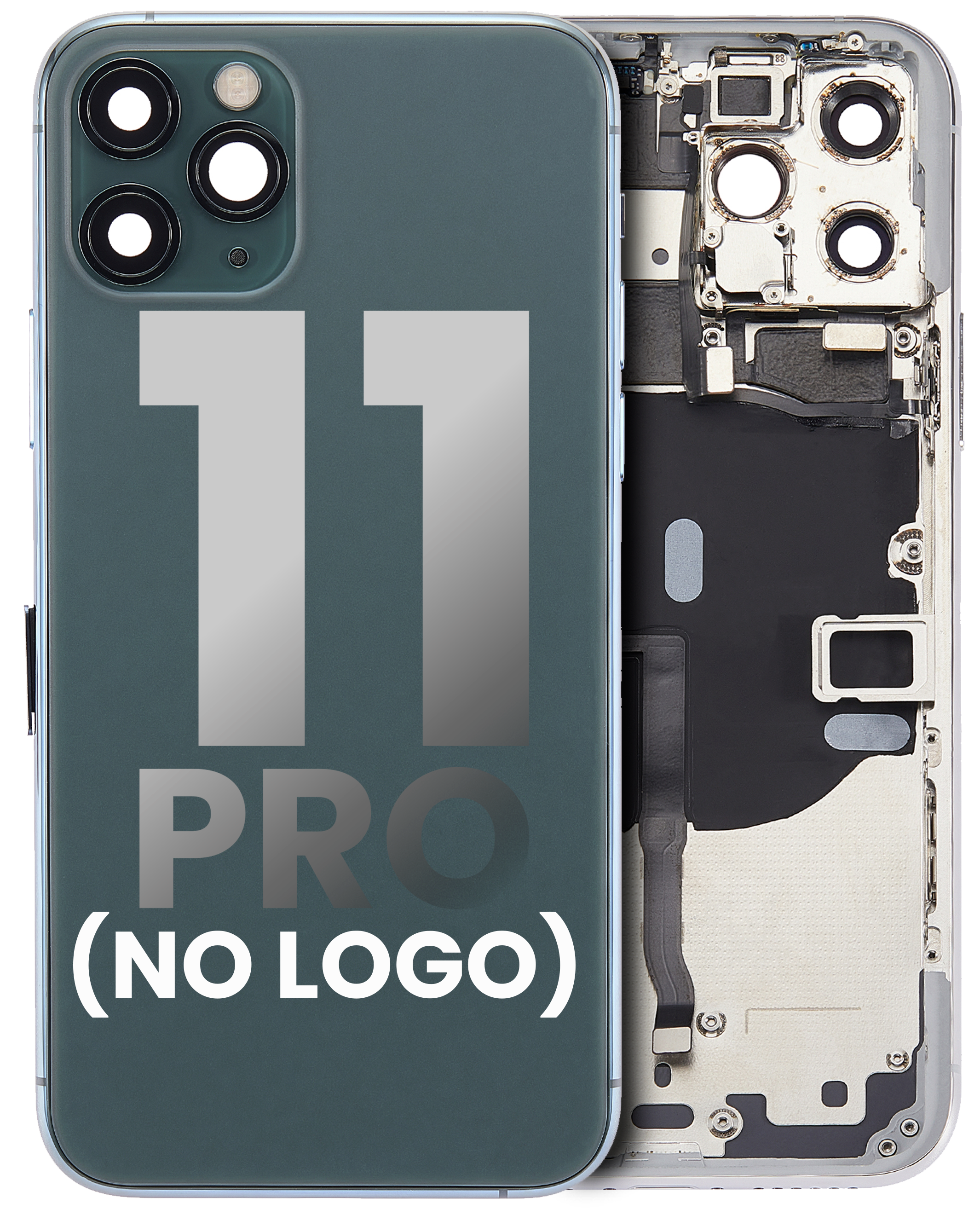 Back Cover/Frame with Pre-installed Small Components for iPhone 11 Pro (Aftermarket Plus, No Logo, Midnight Green)