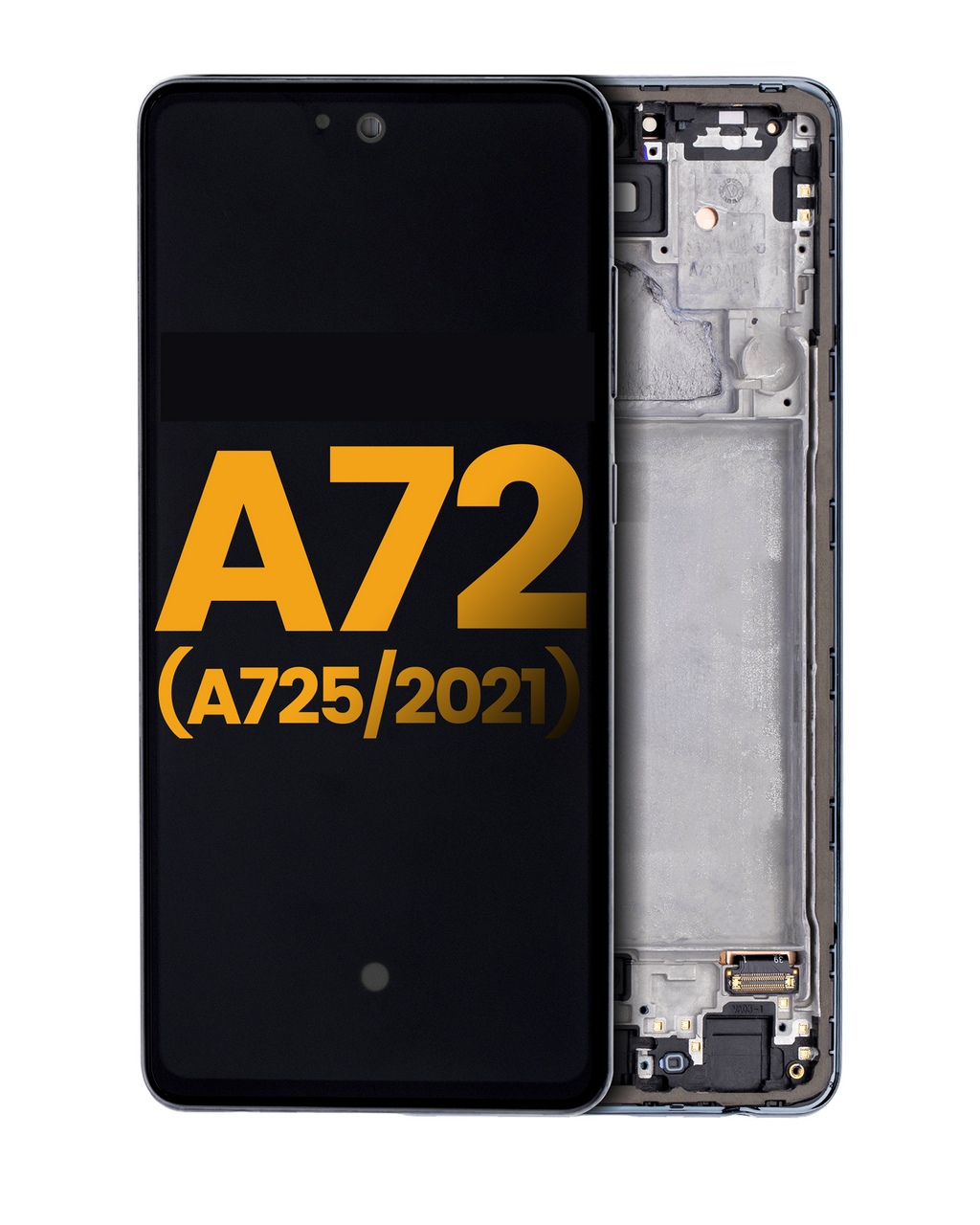 OLED-Display mit Rahmen für Samsung A72 Refurbished (Awesome Black)