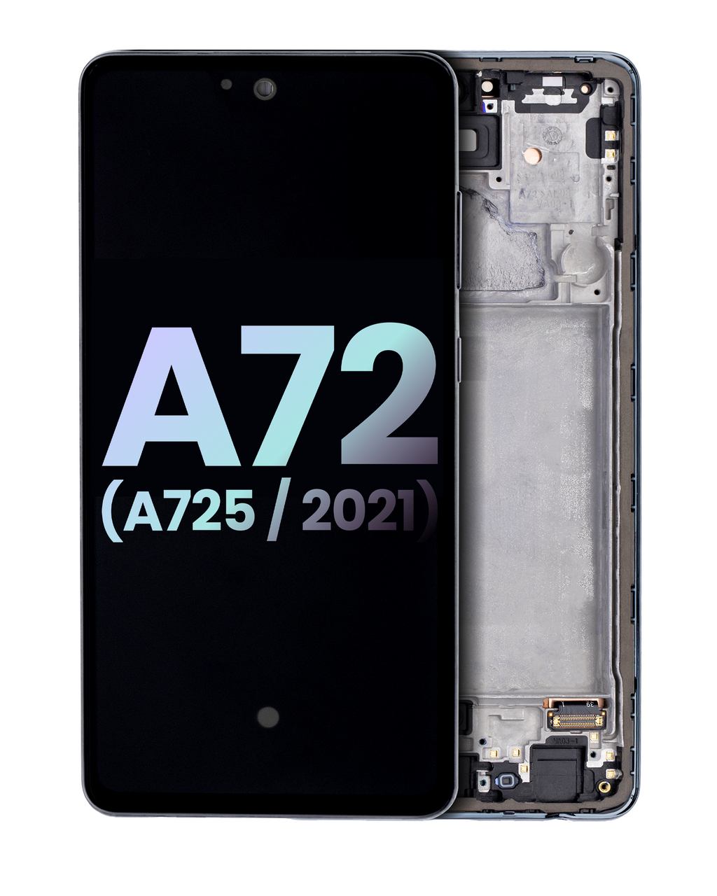 OLED-Display mit Rahmen für Samsung A72 (Service Pack) (Awesome Black)