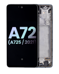 OLED Display with Frame for Samsung A72 (A725 / 2021) (Service Pack) (Awesome Black)